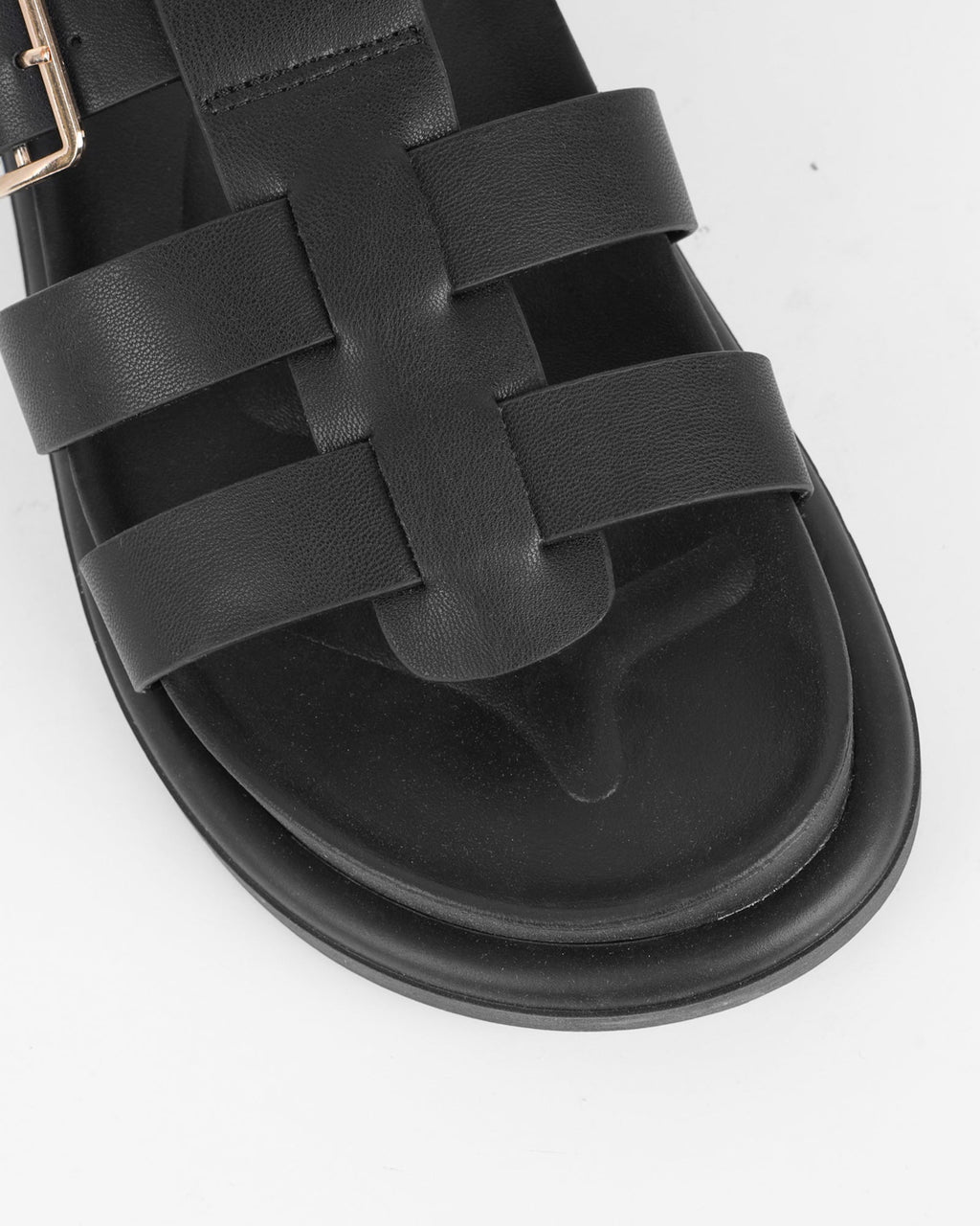 Berri Black Chunky Footbed Sliders