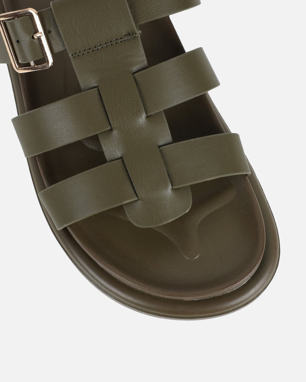 Berri Khaki Chunky Footbed Sliders