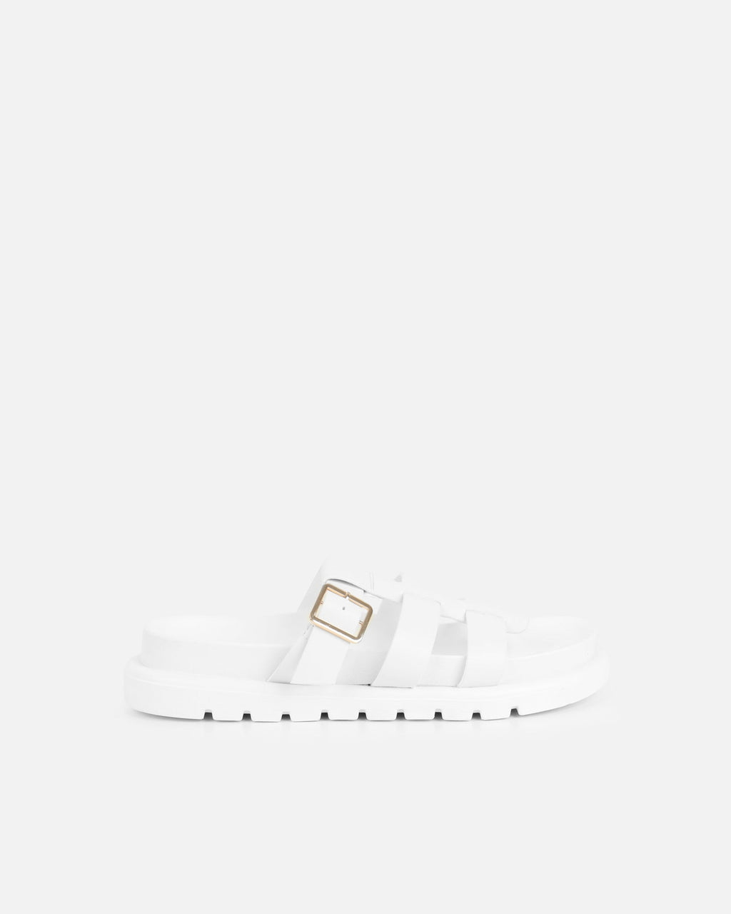 Berri White Chunky Footbed Sliders