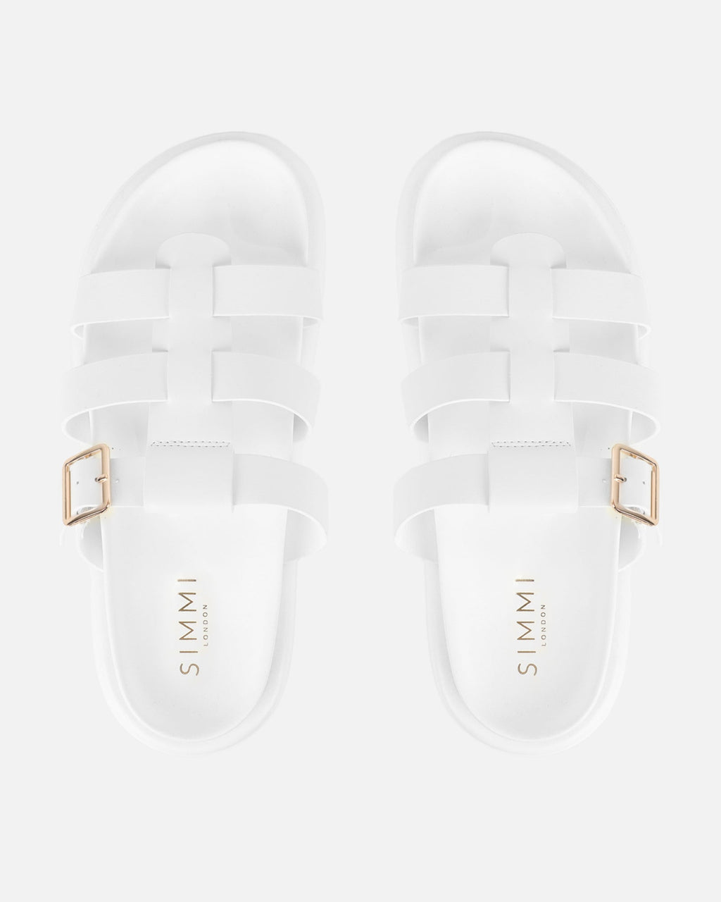 Berri White Chunky Footbed Sliders