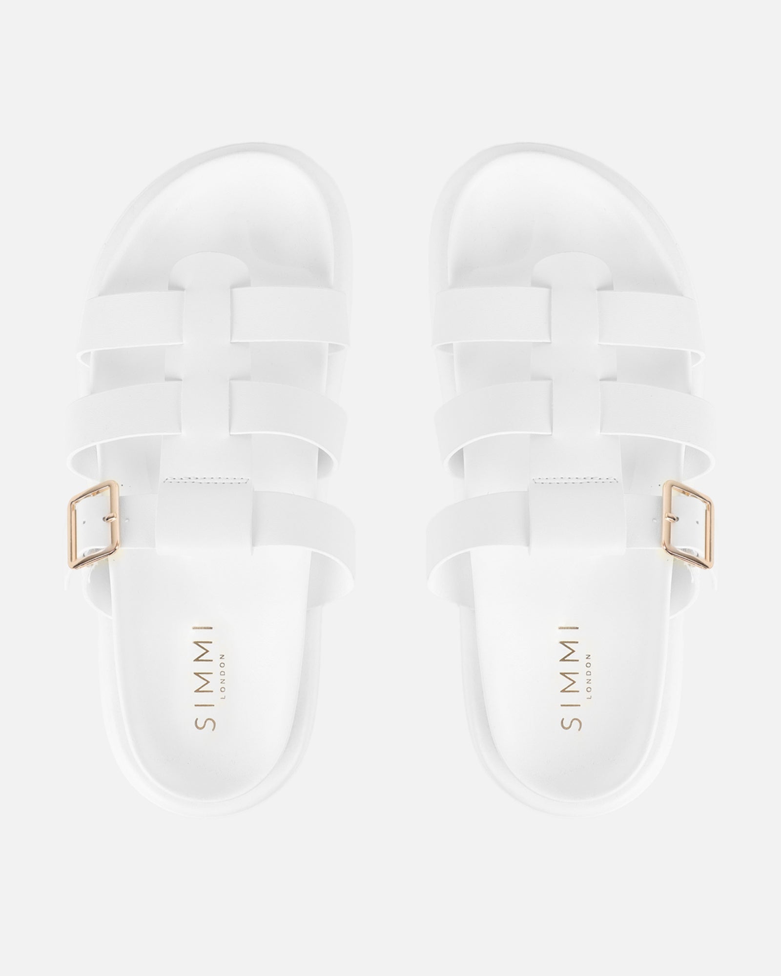 Berri White Chunky Footbed Sliders
