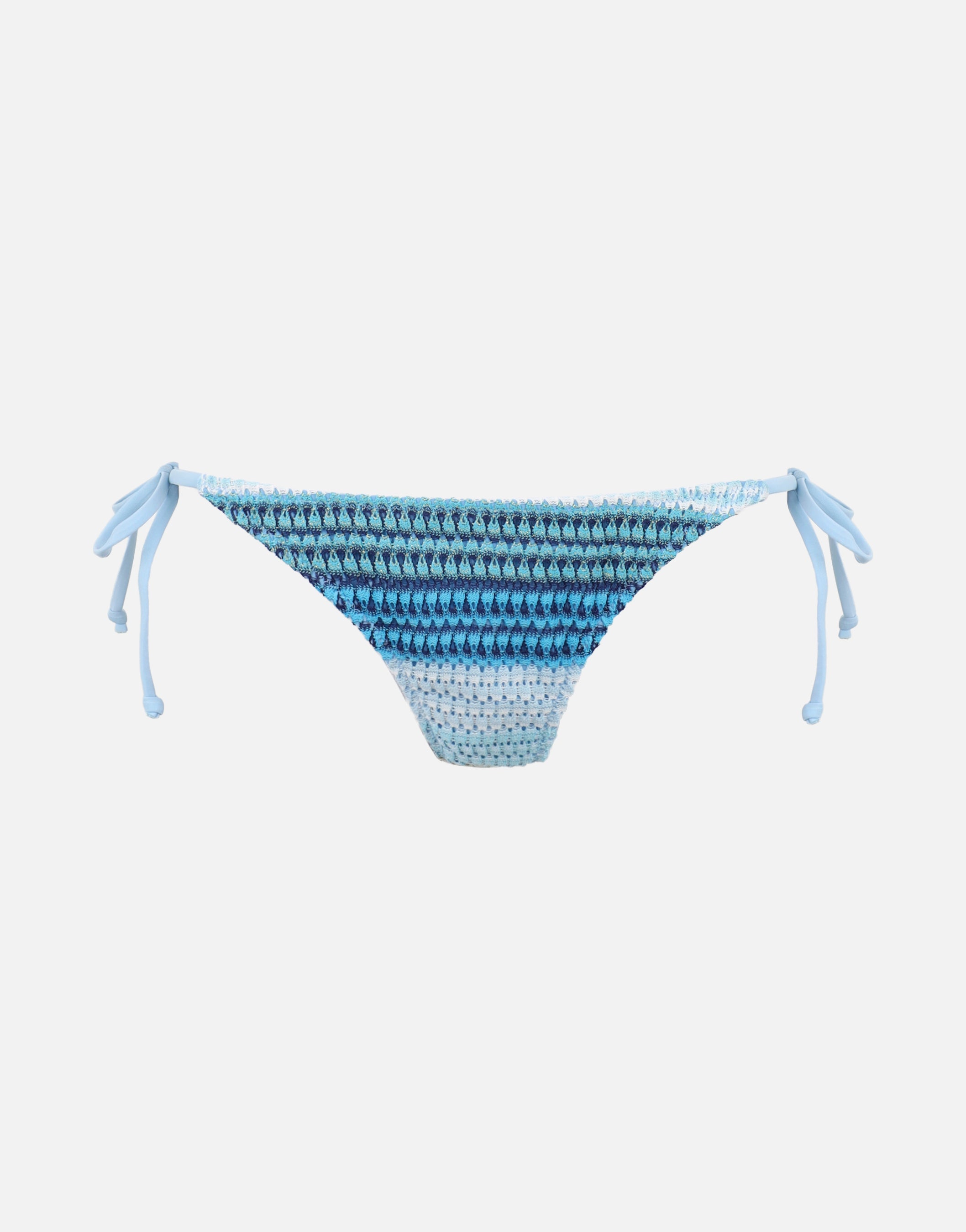 Calypso Textured Tie Side Bikini Bottoms In Blue