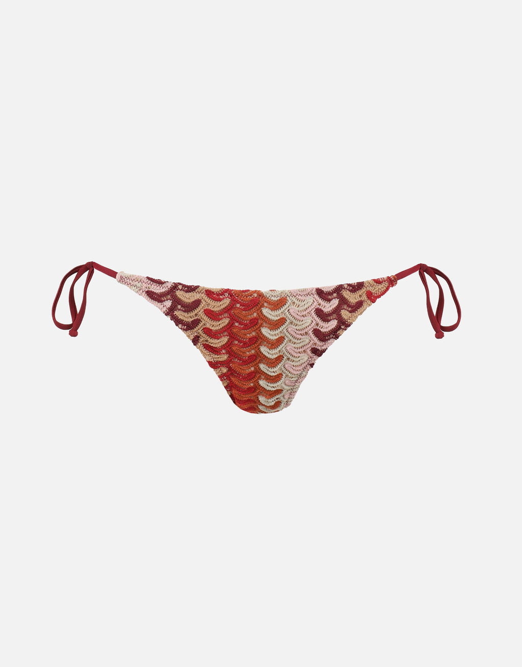 Mora Woven Tie Side Bikini Bottoms In Burgundy