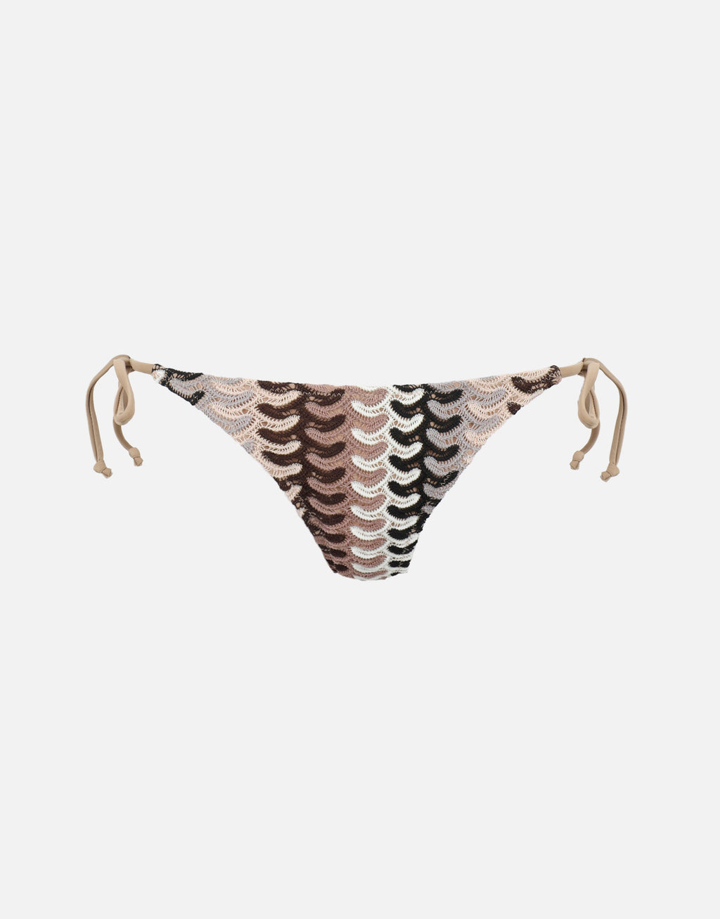 Mora Woven Tie Side Bikini Bottoms In Brown