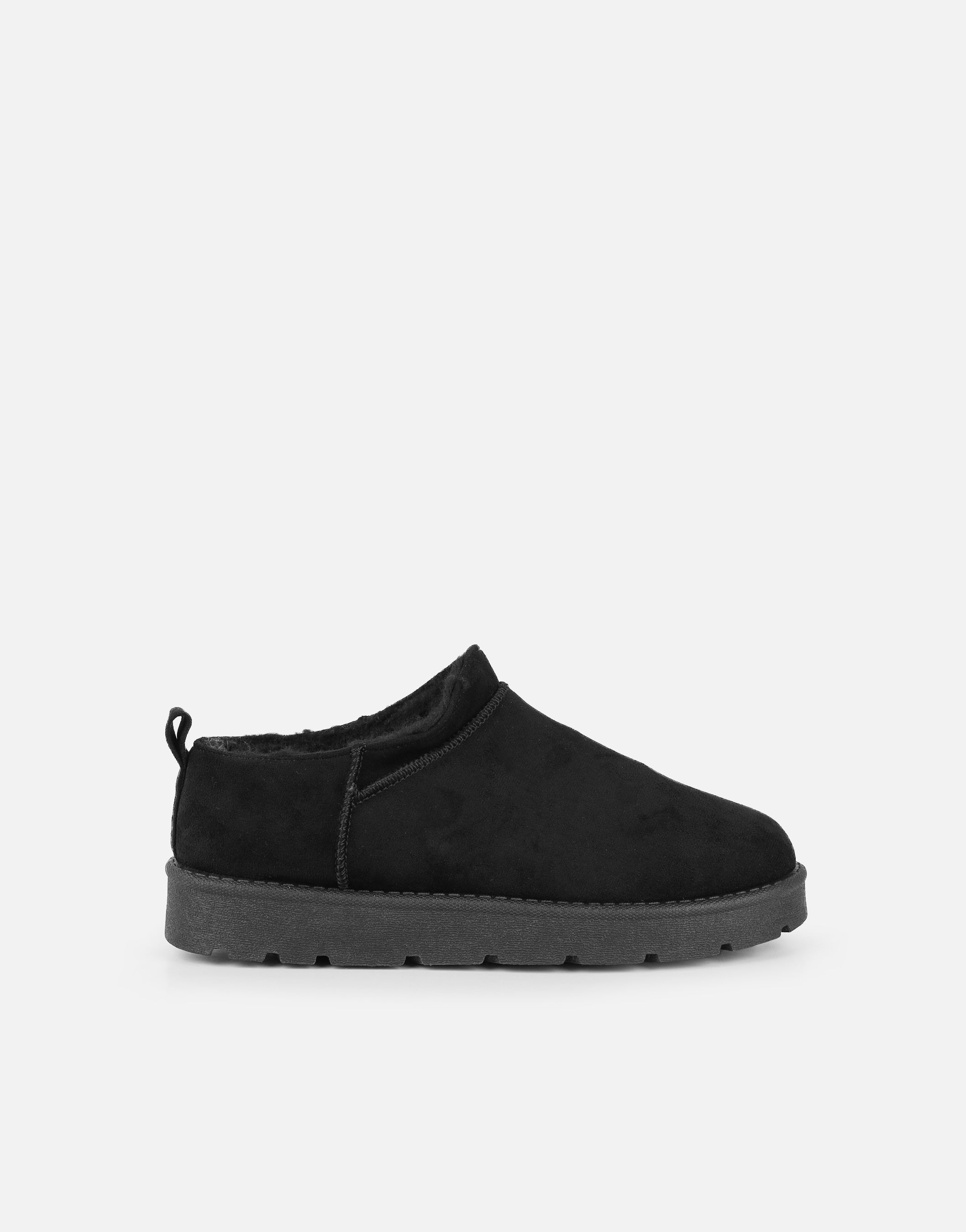 Emmy Black Faux Suede Micro Flatform Boots