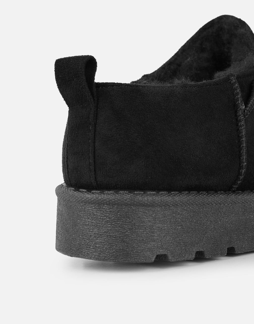Emmy Black Faux Suede Micro Flatform Boots