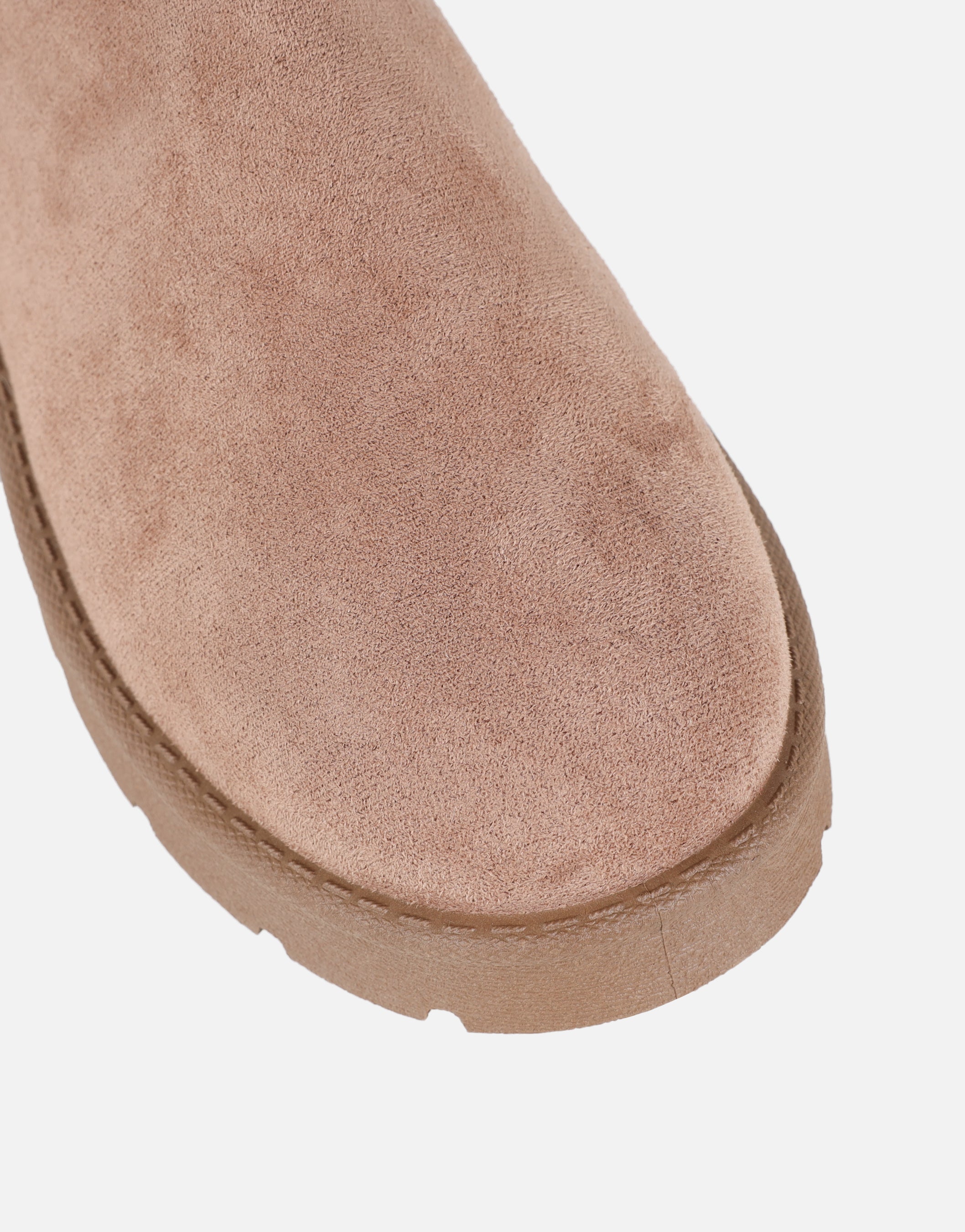 Emmy Mocha Faux Suede Micro Flatform Boots