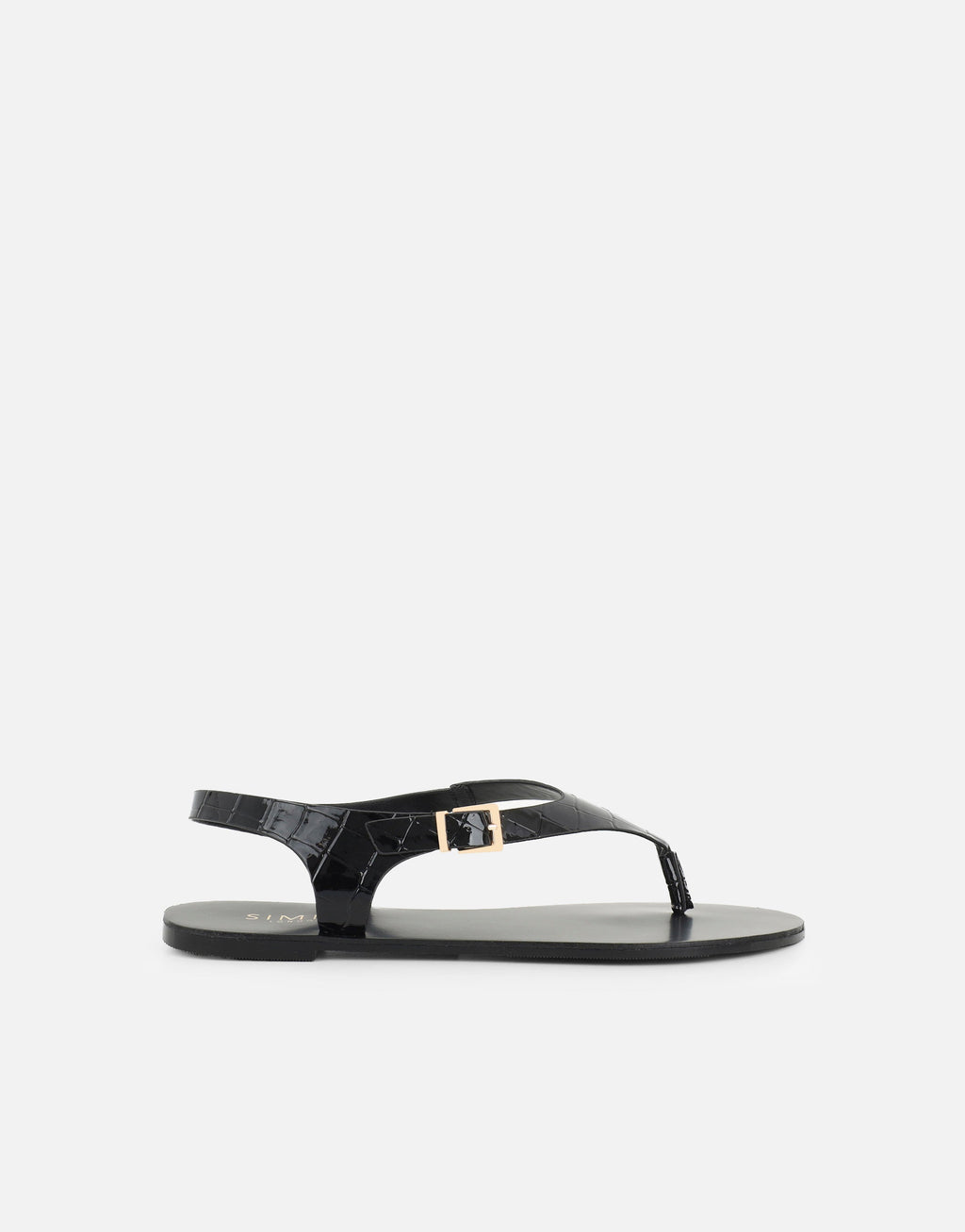 Kendall Black Toe Post Flat Sandals