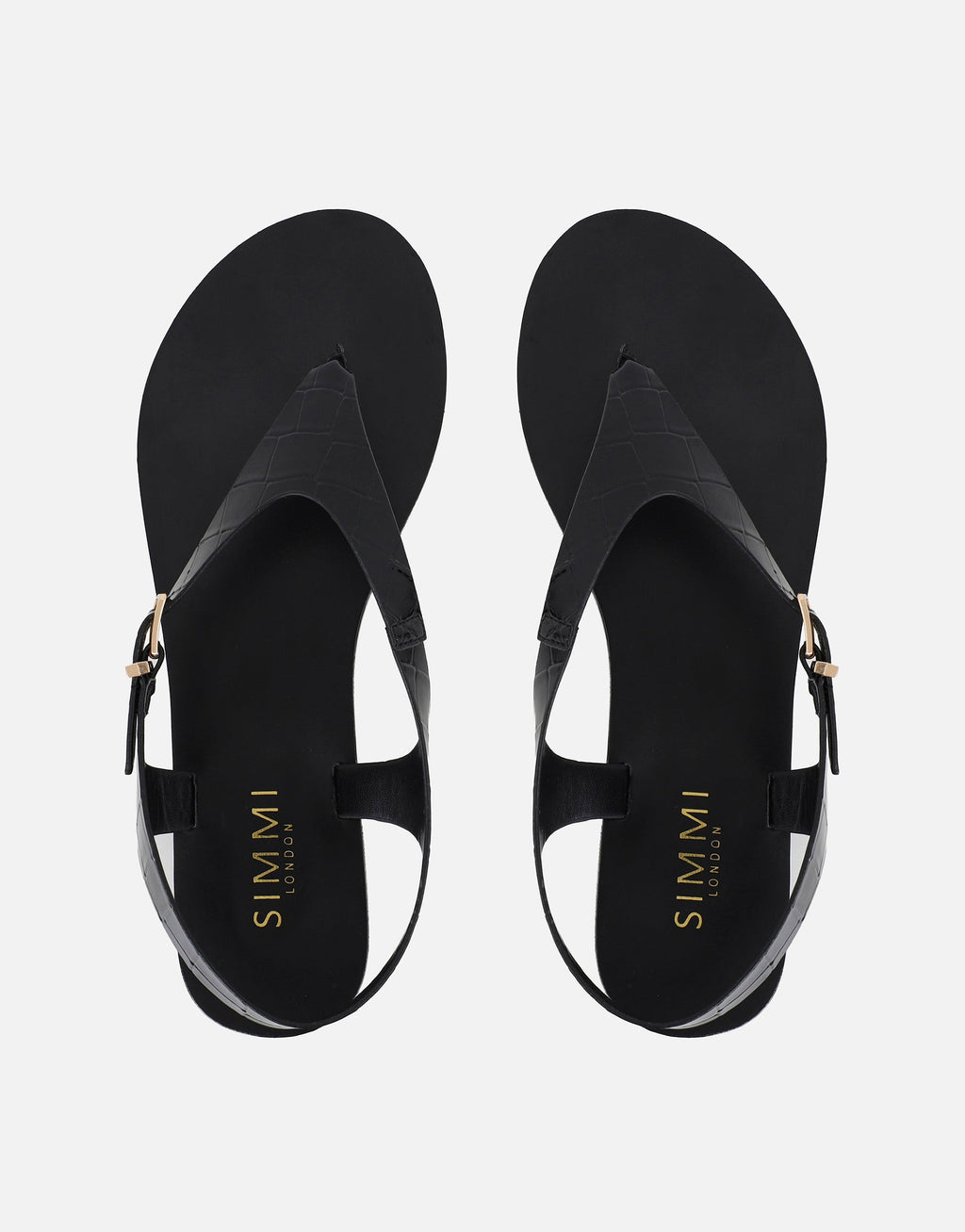 Kendall Black Toe Post Flat Sandals