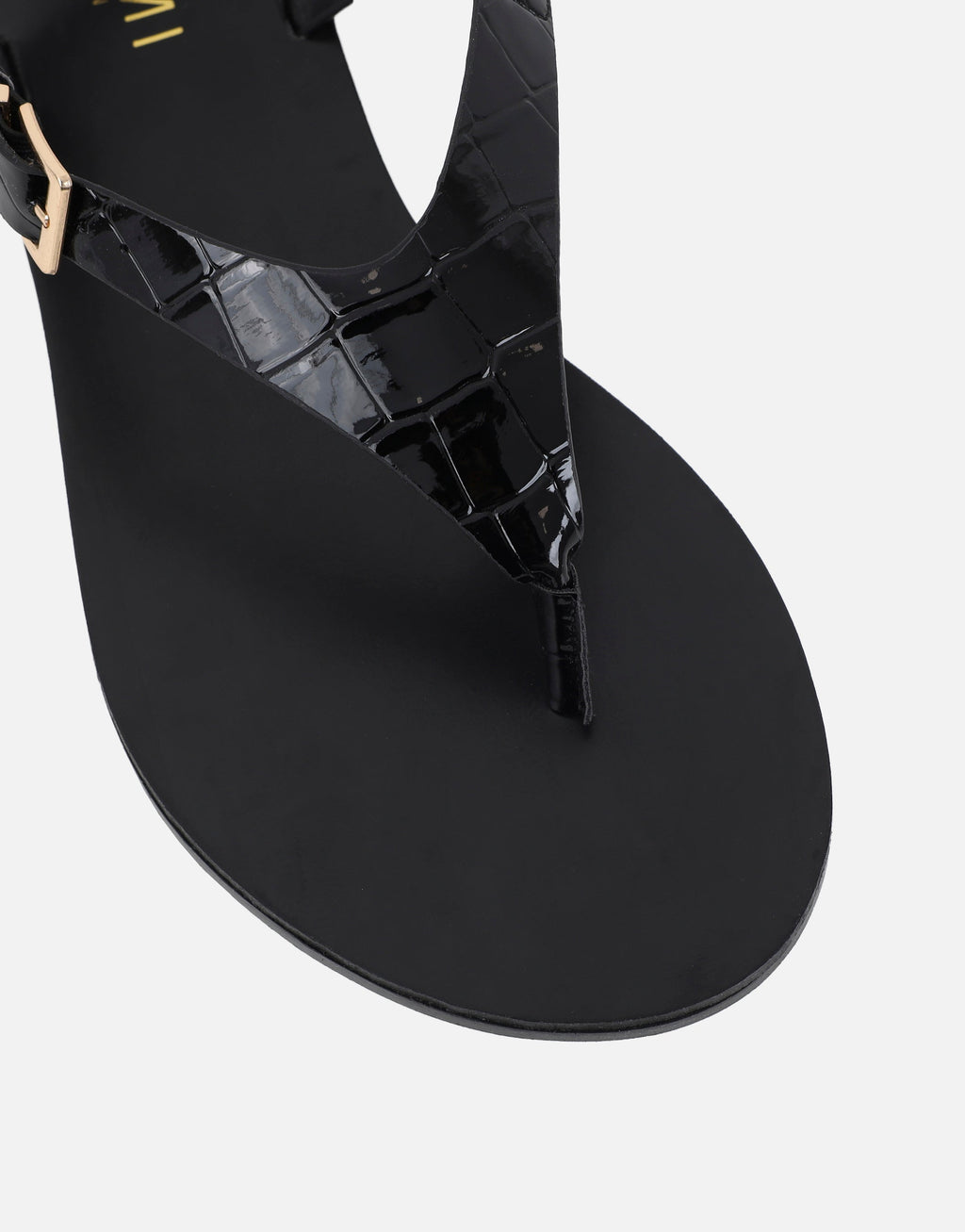 Kendall Black Toe Post Flat Sandals