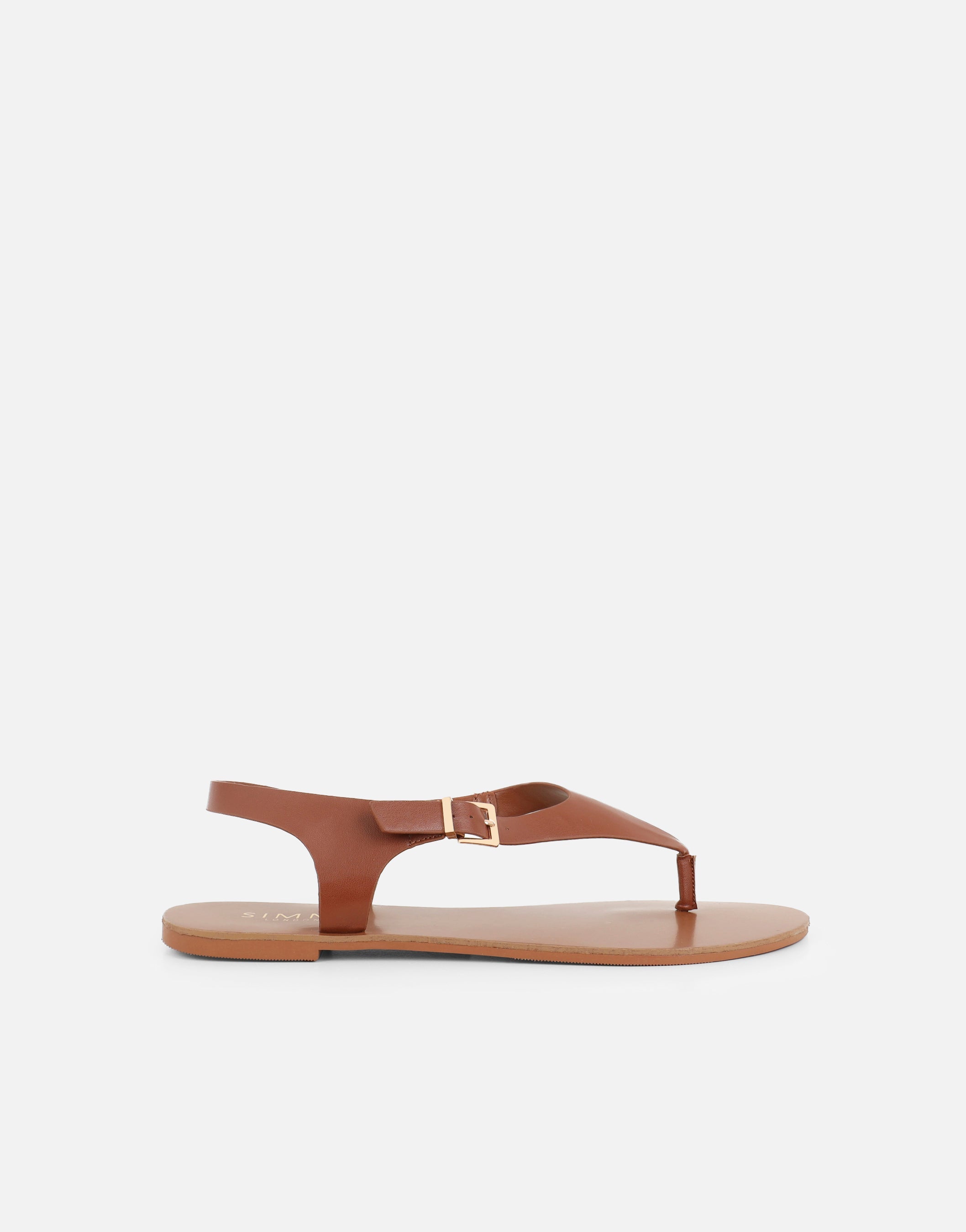 Kendall Tan Toe Post Flat Sandals