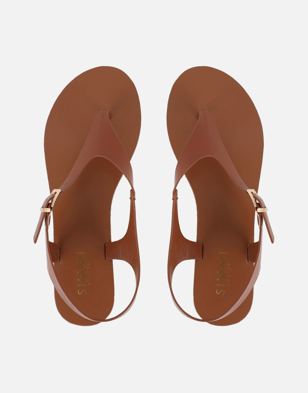 Kendall Tan Toe Post Flat Sandals