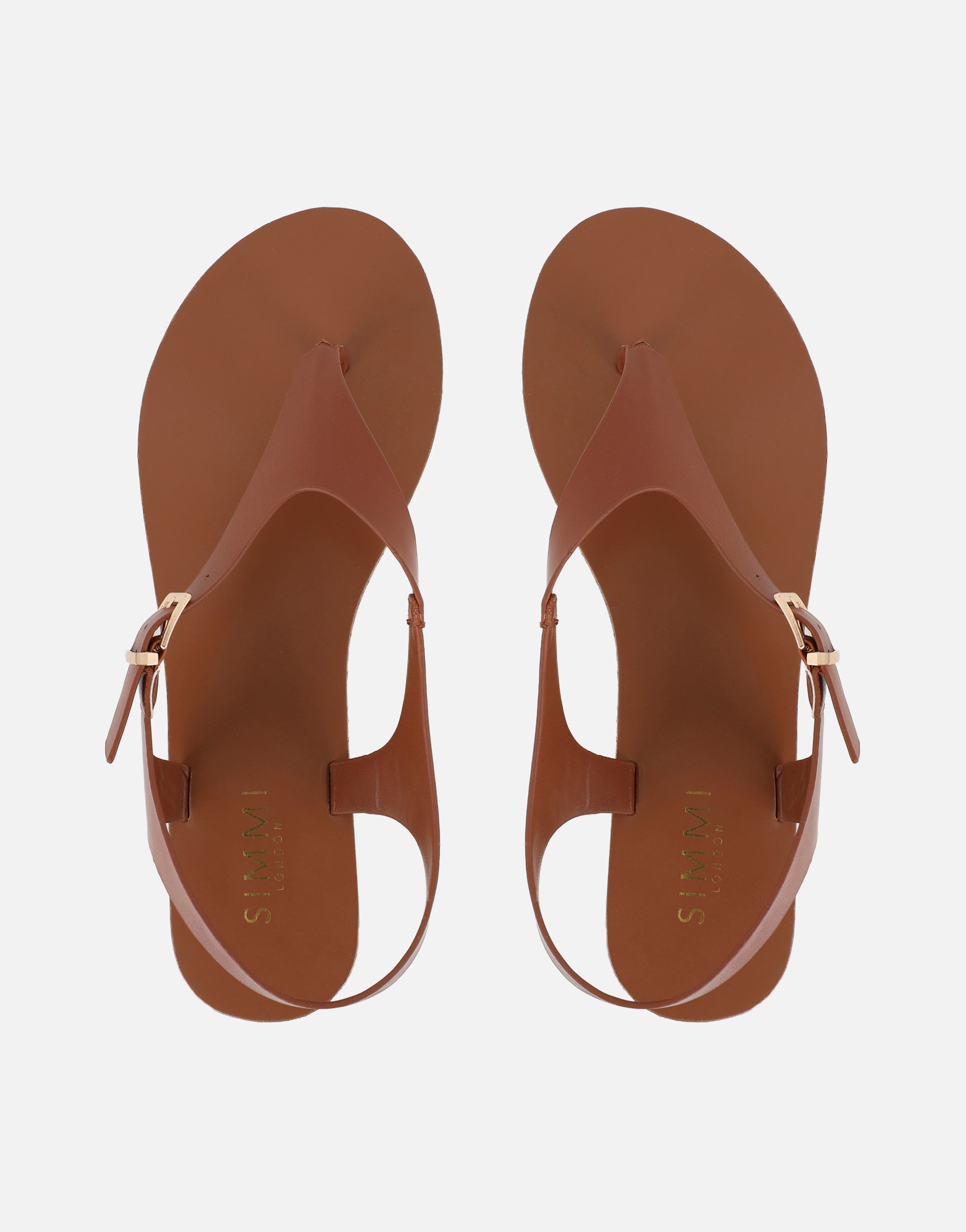 Kendall Tan Toe Post Flat Sandals