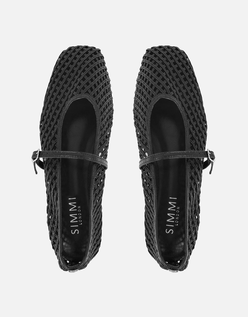 Cecilia Black Woven Mesh Ballet Flats
