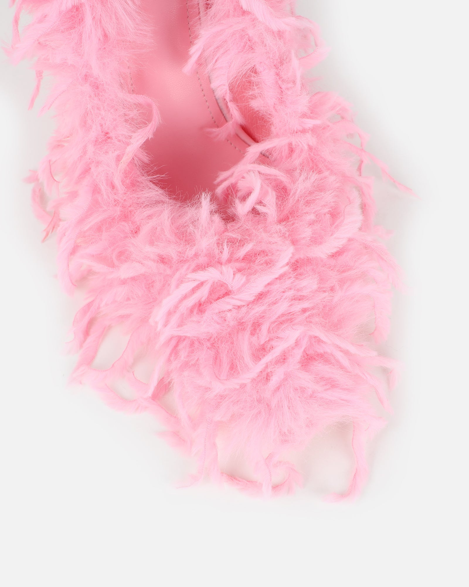 Charlee Pink Faux Feathered Court Shoes