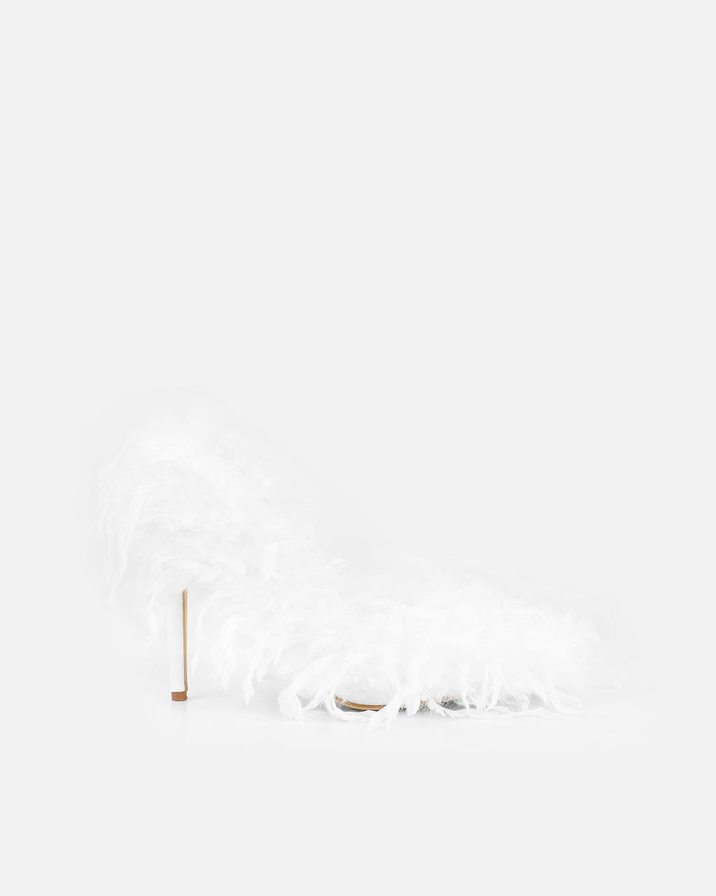 Charlee White Faux Feathered Court Shoes