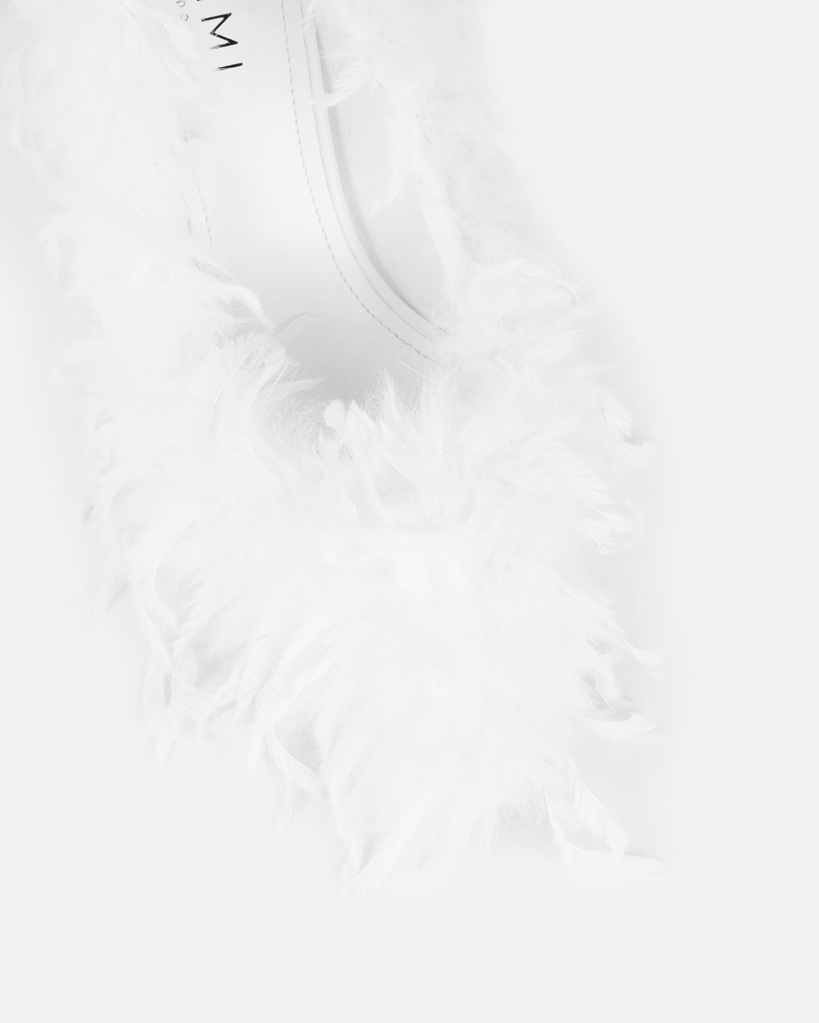 Charlee White Faux Feathered Court Shoes