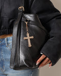 Avah Gold Diamante Cross Charm