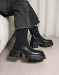 Perez Black Sock Chunky Ankle Boots