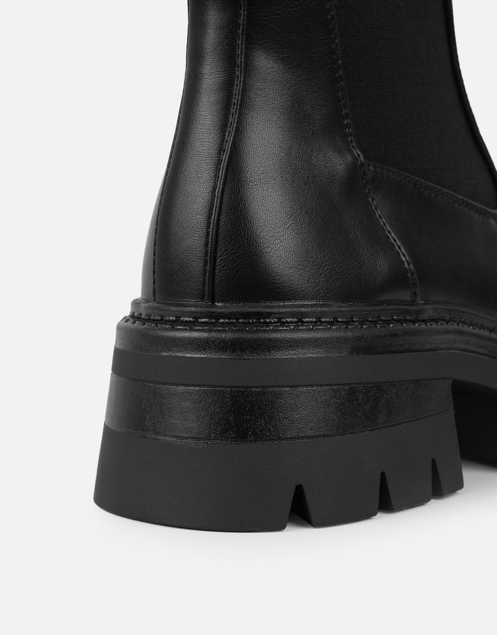 Perez Black Sock Chunky Ankle Boots