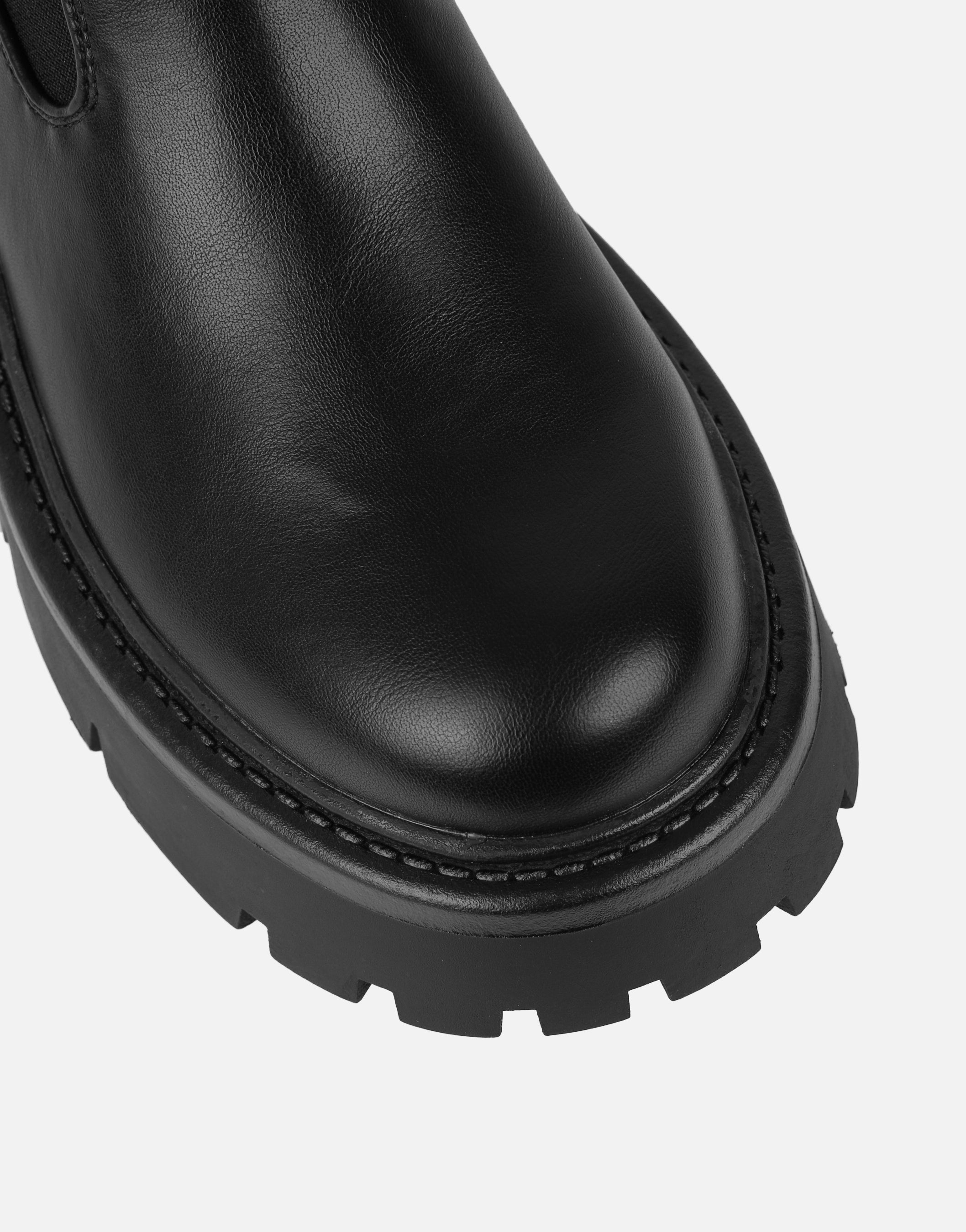 Perez Black Sock Chunky Ankle Boots