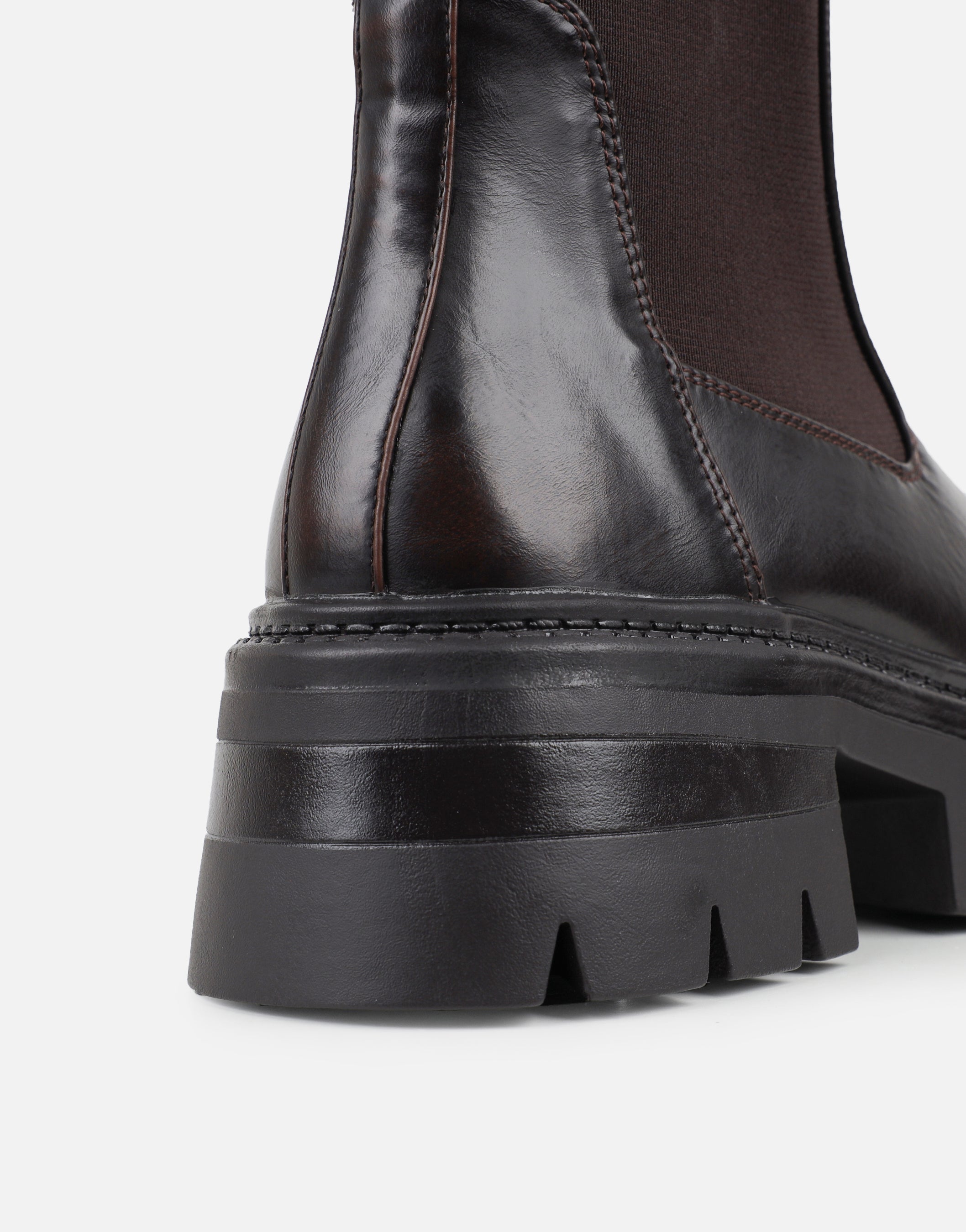 Perez Brown Sock Chunky Ankle Boots