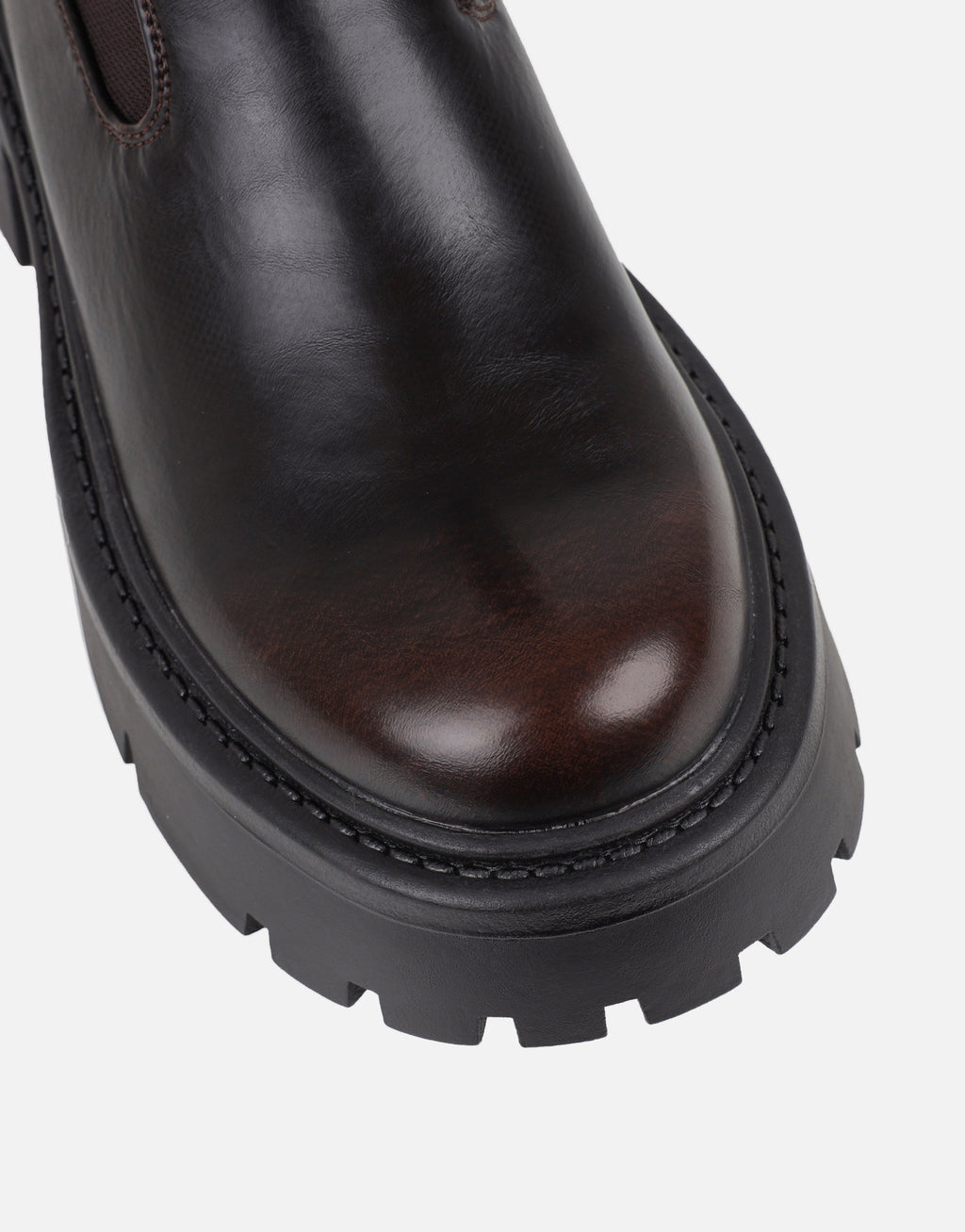 Perez Brown Sock Chunky Ankle Boots