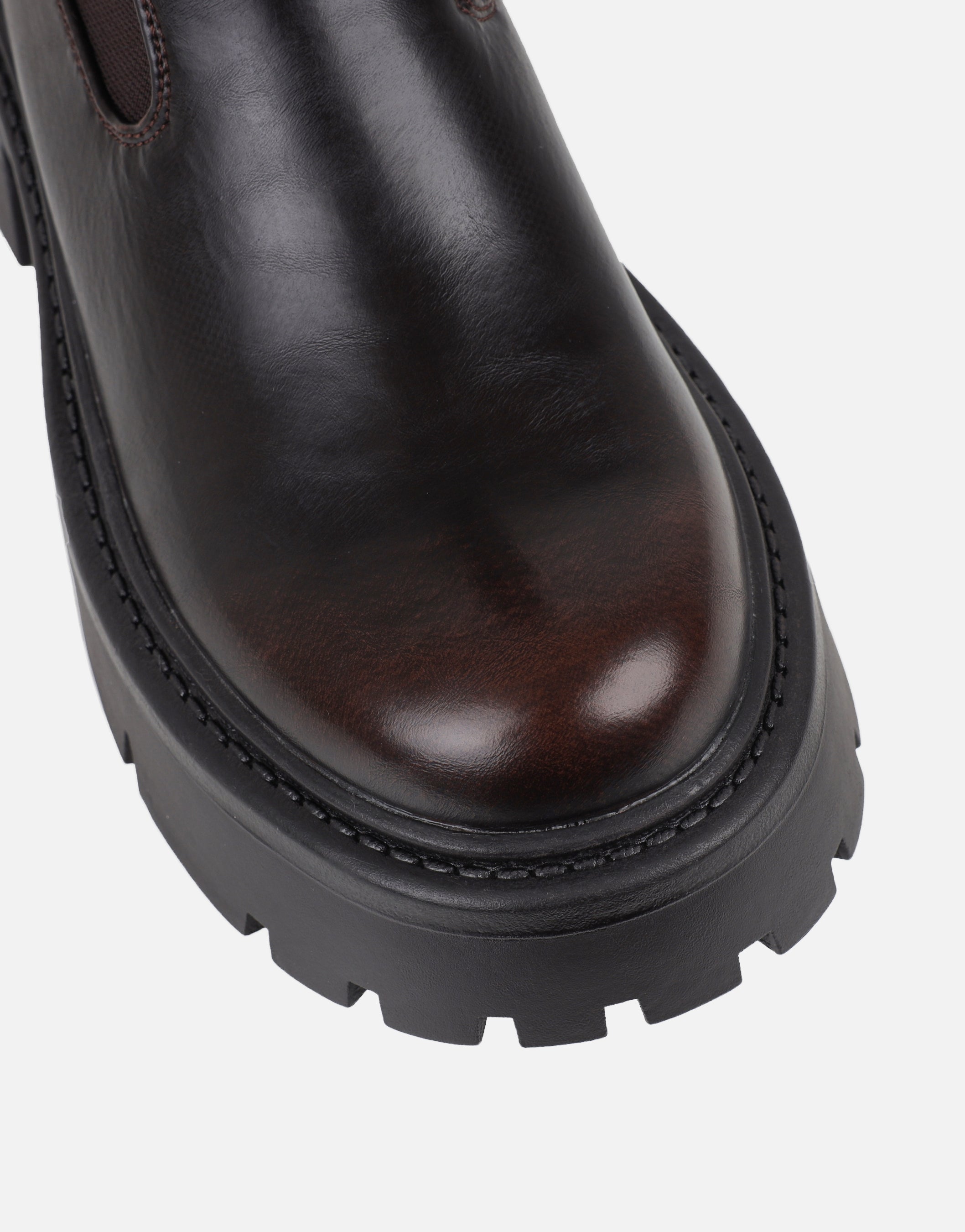 Perez Brown Sock Chunky Ankle Boots