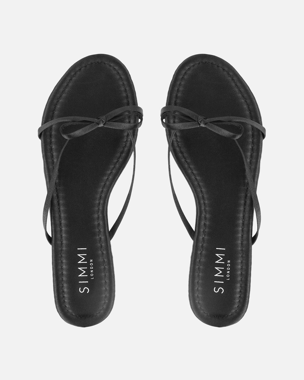 Char Black Satin Bow Sandals
