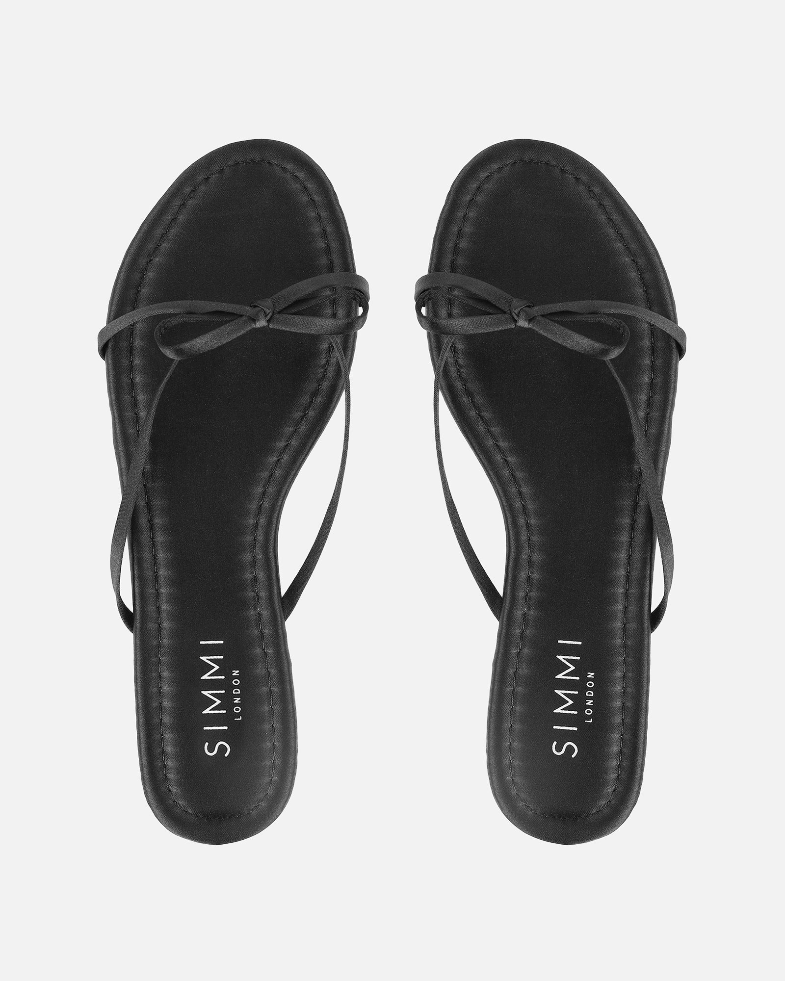 Char Black Satin Bow Sandals