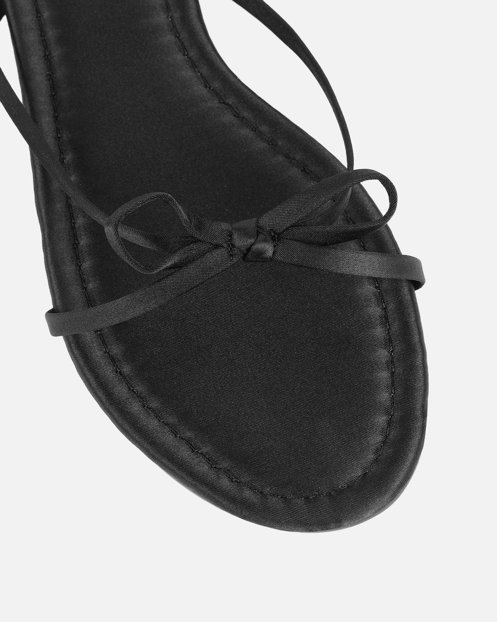 Char Black Satin Bow Sandals