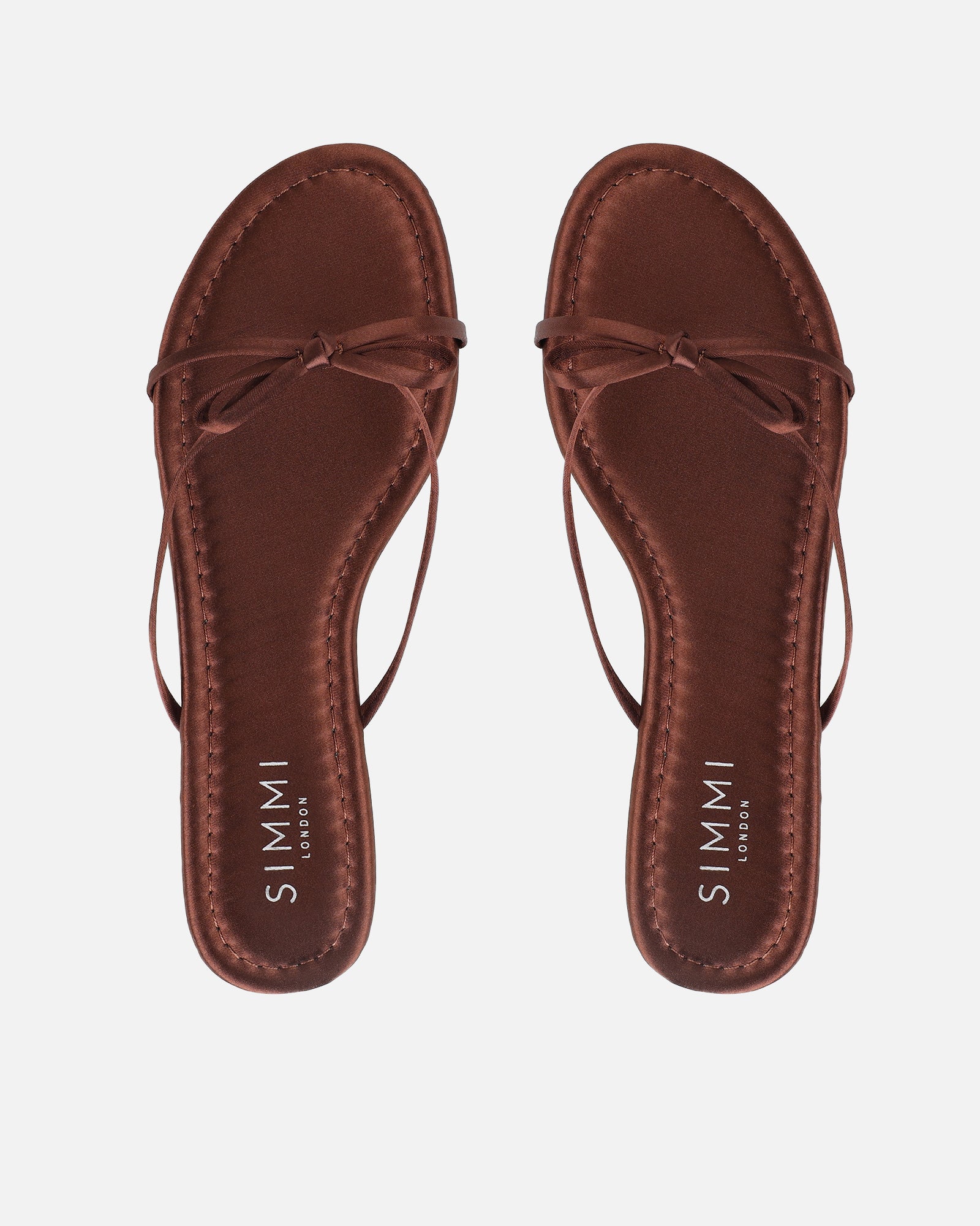 Char Chocolate Satin Bow Sandals