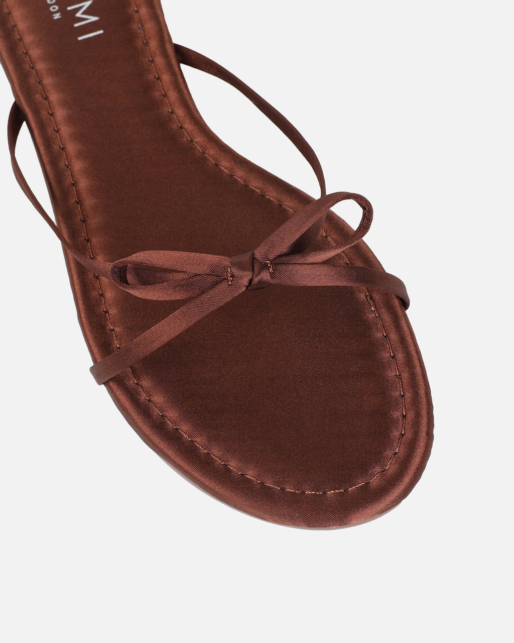 Char Chocolate Satin Bow Sandals