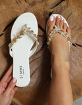 Sandy White Shell Detail Flats