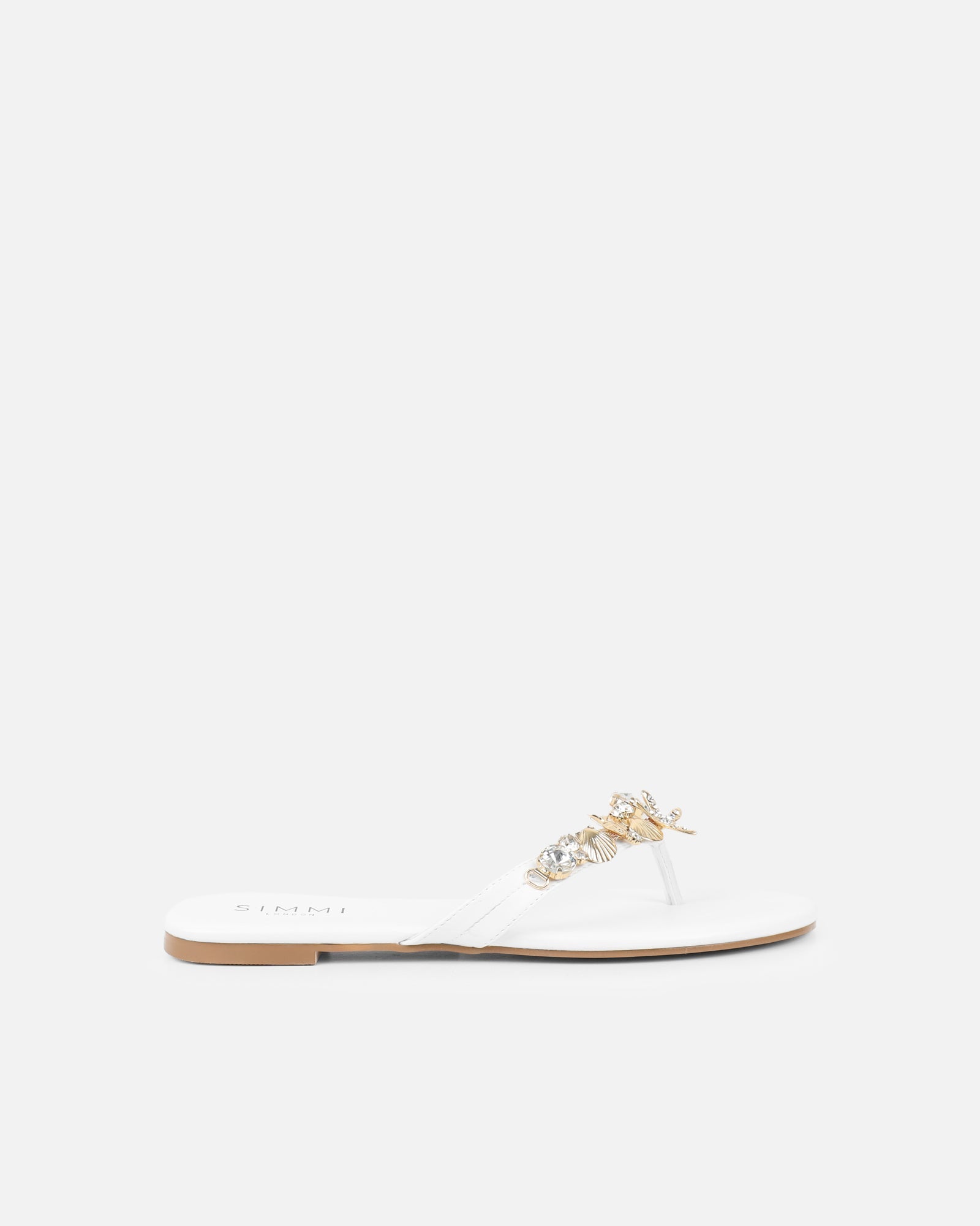 Sandy White Shell Detail Flats