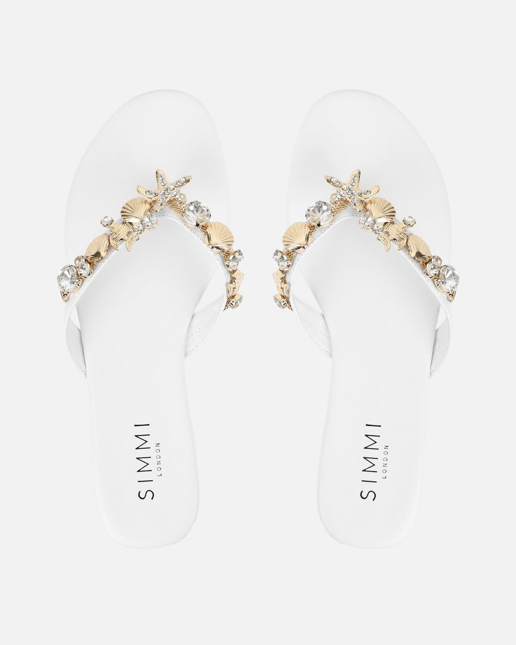 Sandy White Shell Detail Flats