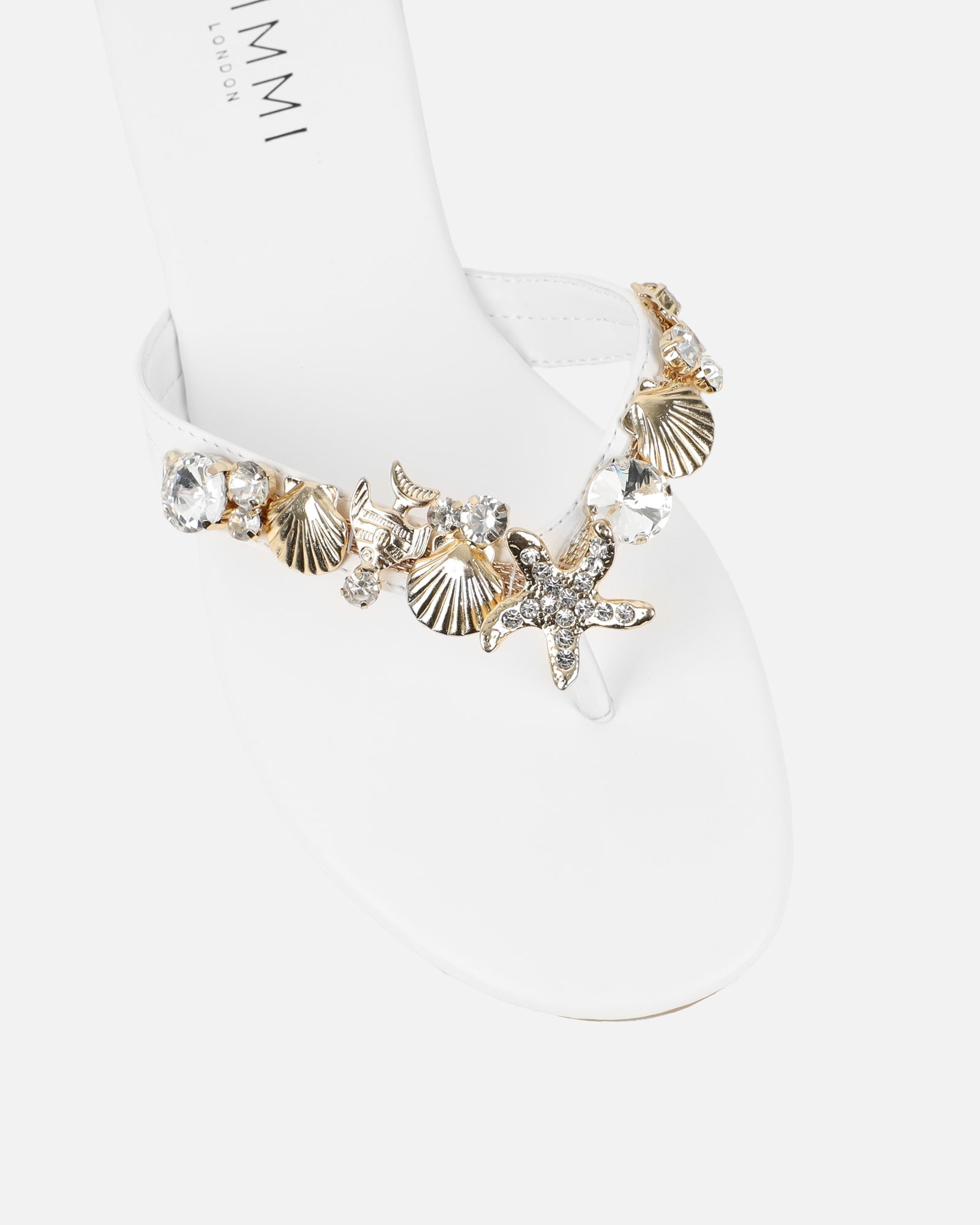Sandy White Shell Detail Flats