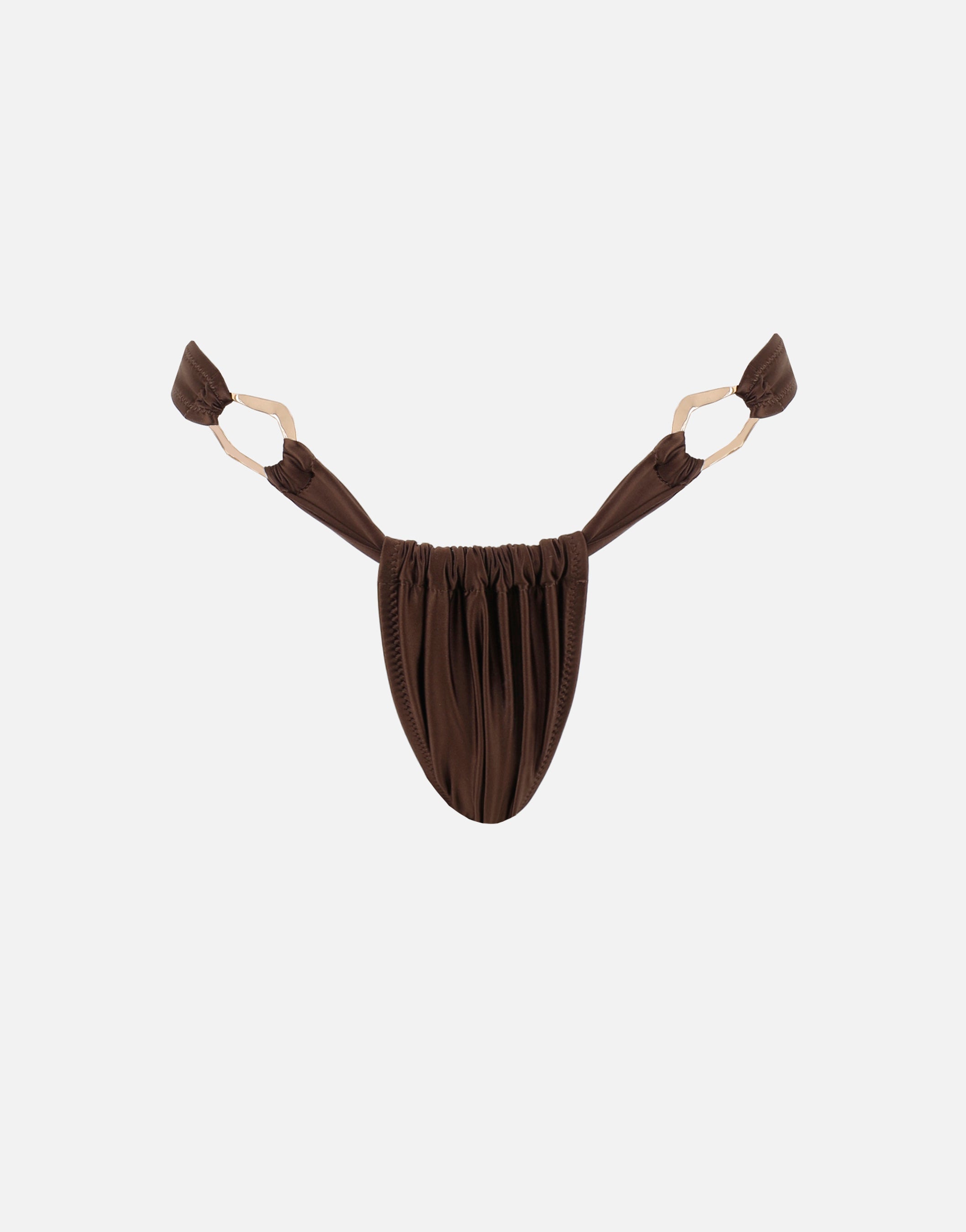 Caleta Gold Hardware Bikini Bottoms In Brown