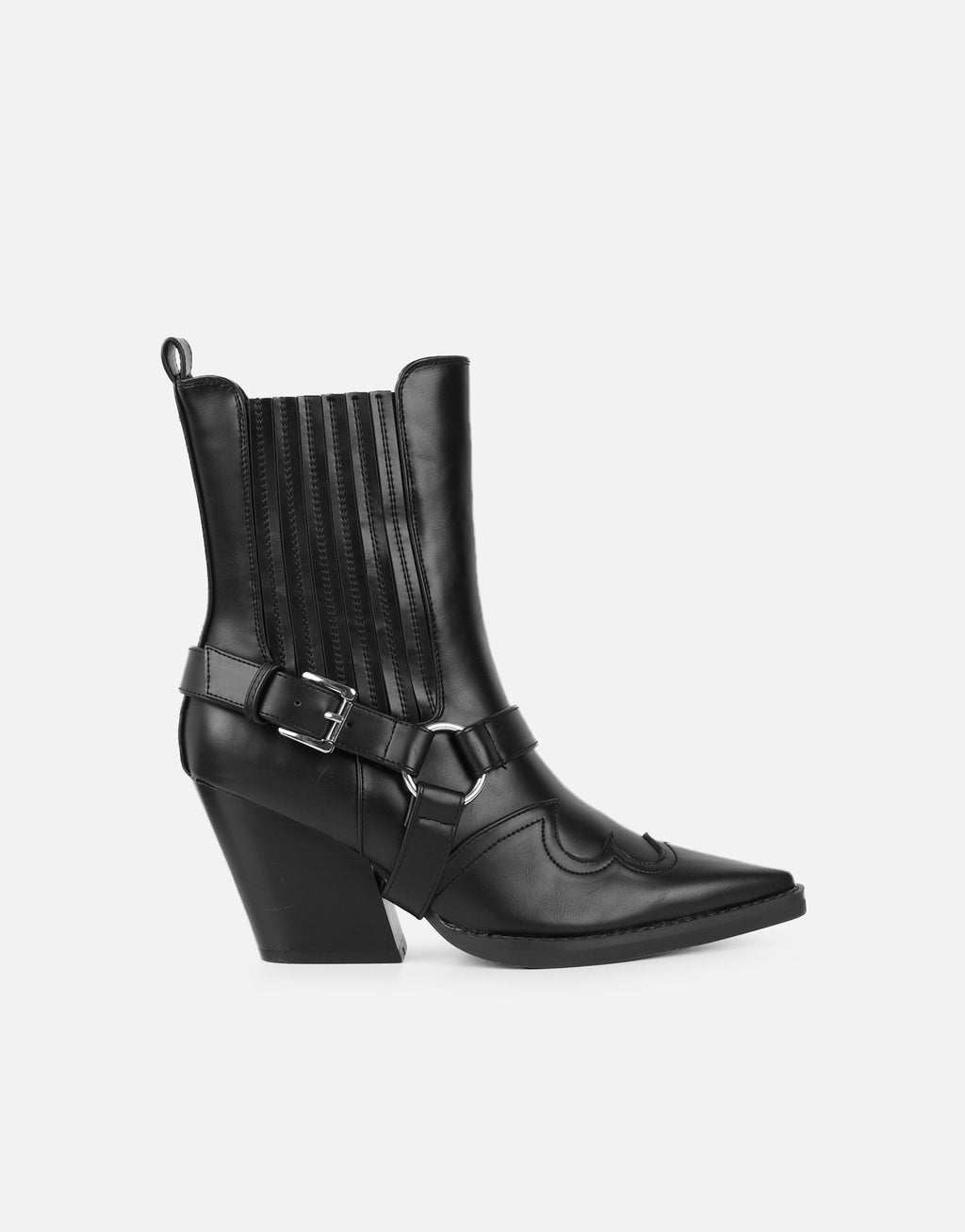 Esperanza Black Western Saddled Ankle Boots