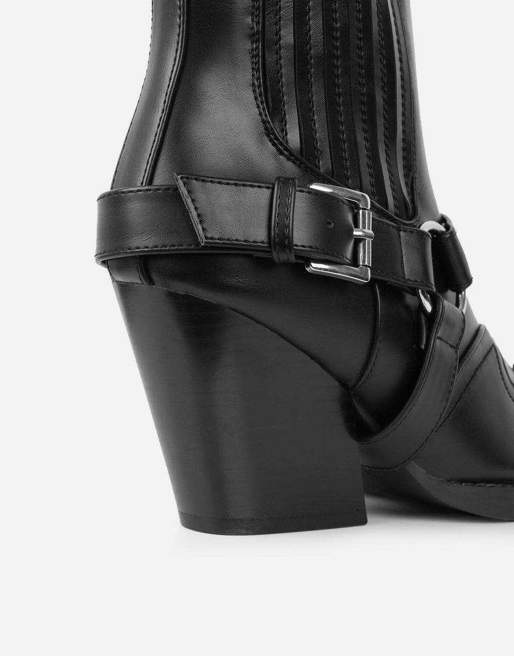 Esperanza Black Western Saddled Ankle Boots