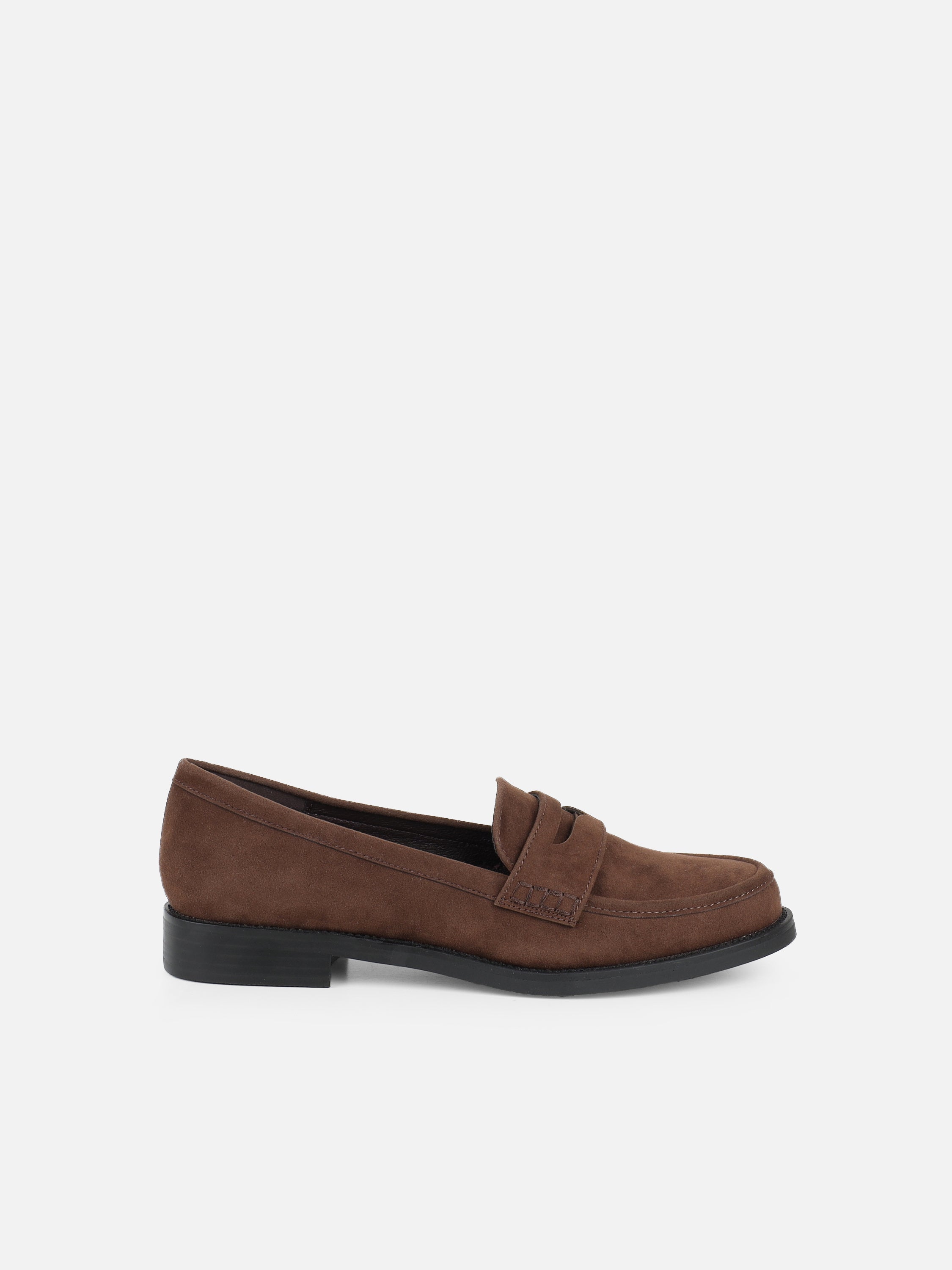 Dime Brown Suede Penny Loafers