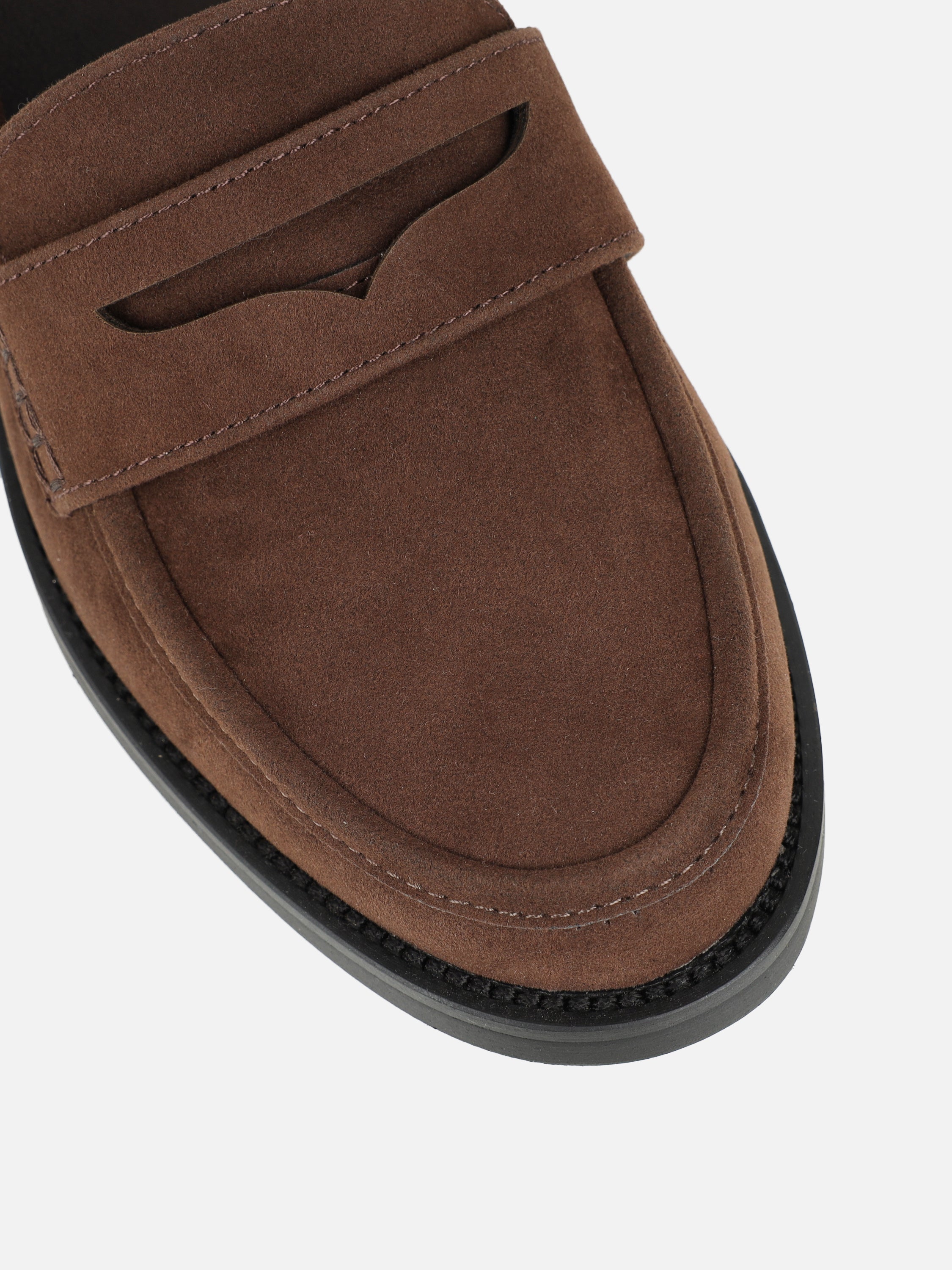 Dime Brown Suede Penny Loafers