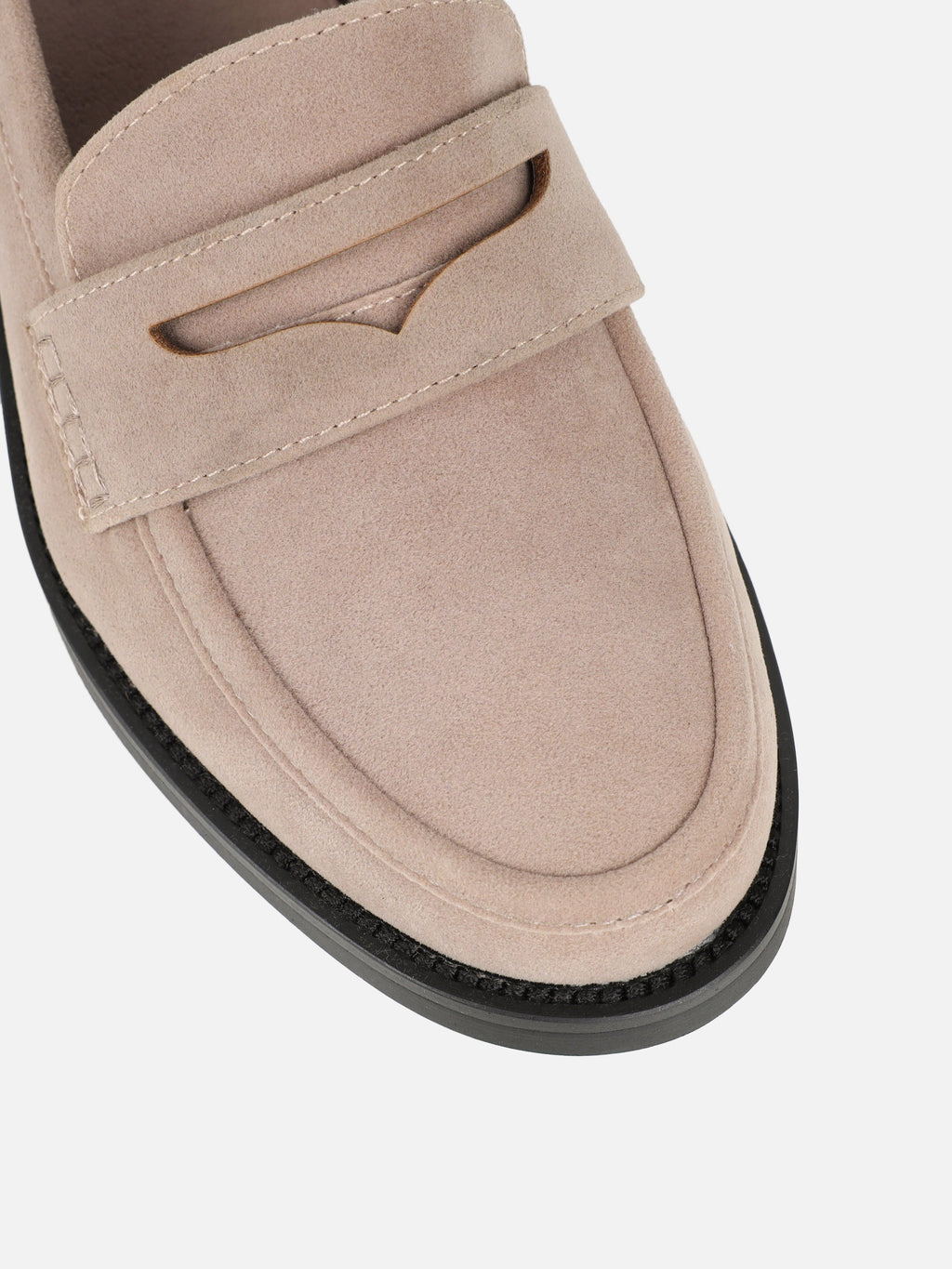 Dime Taupe Suede Penny Loafers