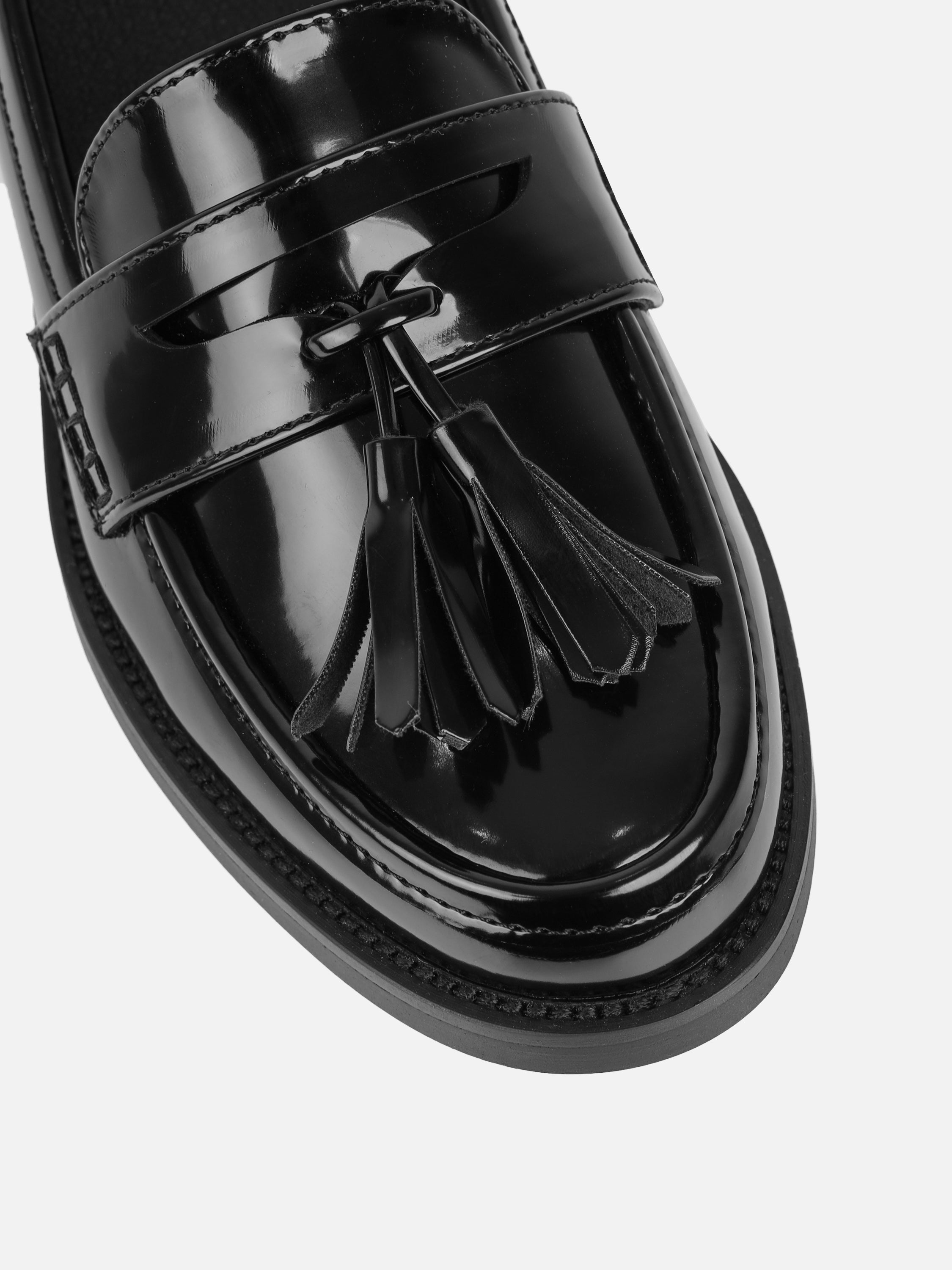 Nell Black Patent Tassel Loafers