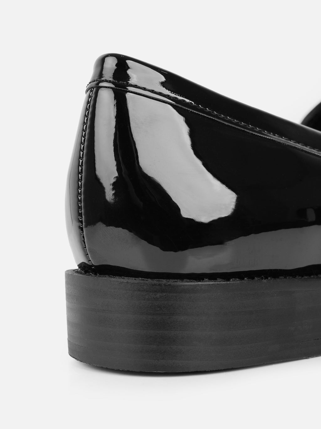 Shreya Black Patent Penny Loafers