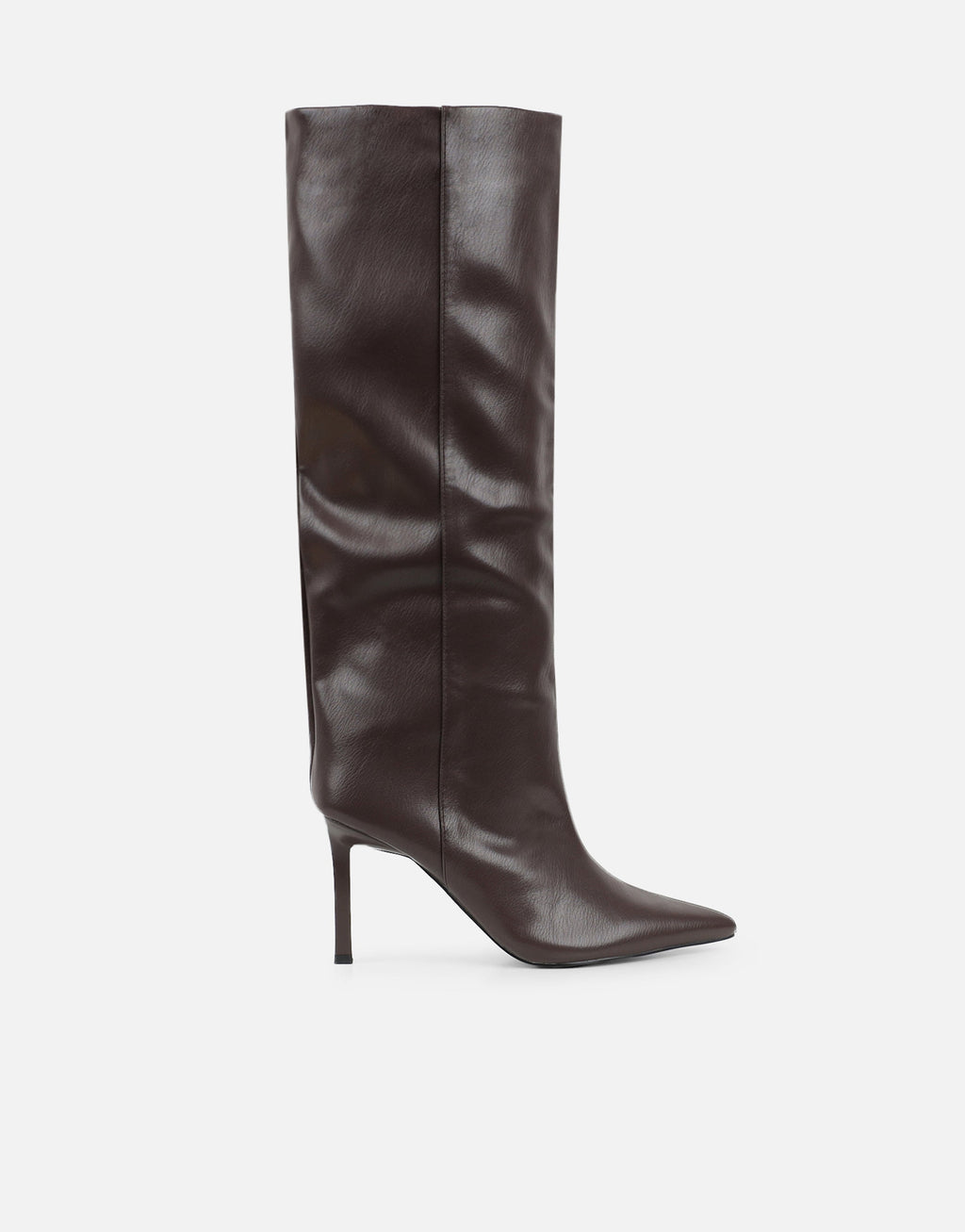 Miguel Brown Knee High Heeled Boots