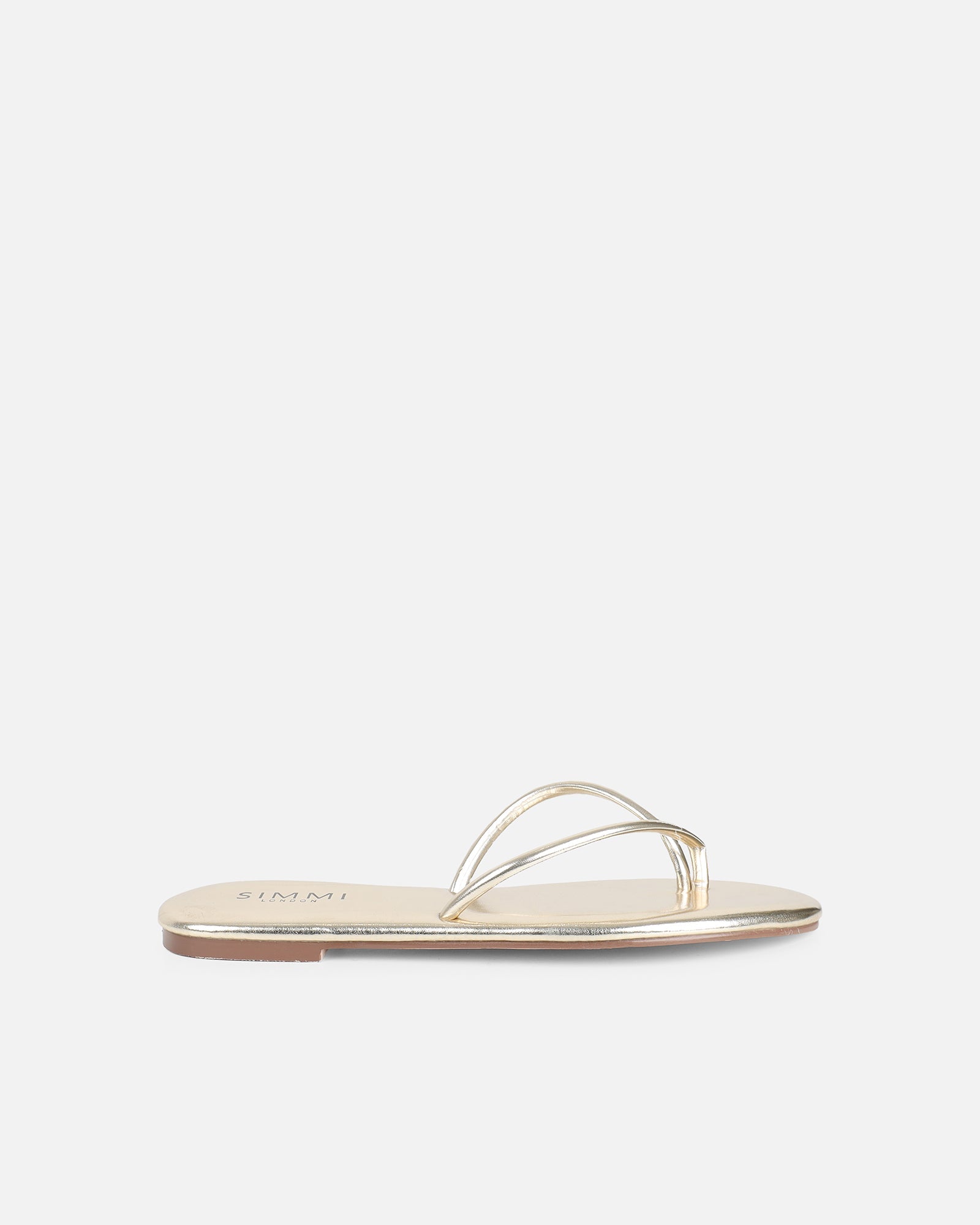 Elmas Gold Metallic Toe Post Sandals
