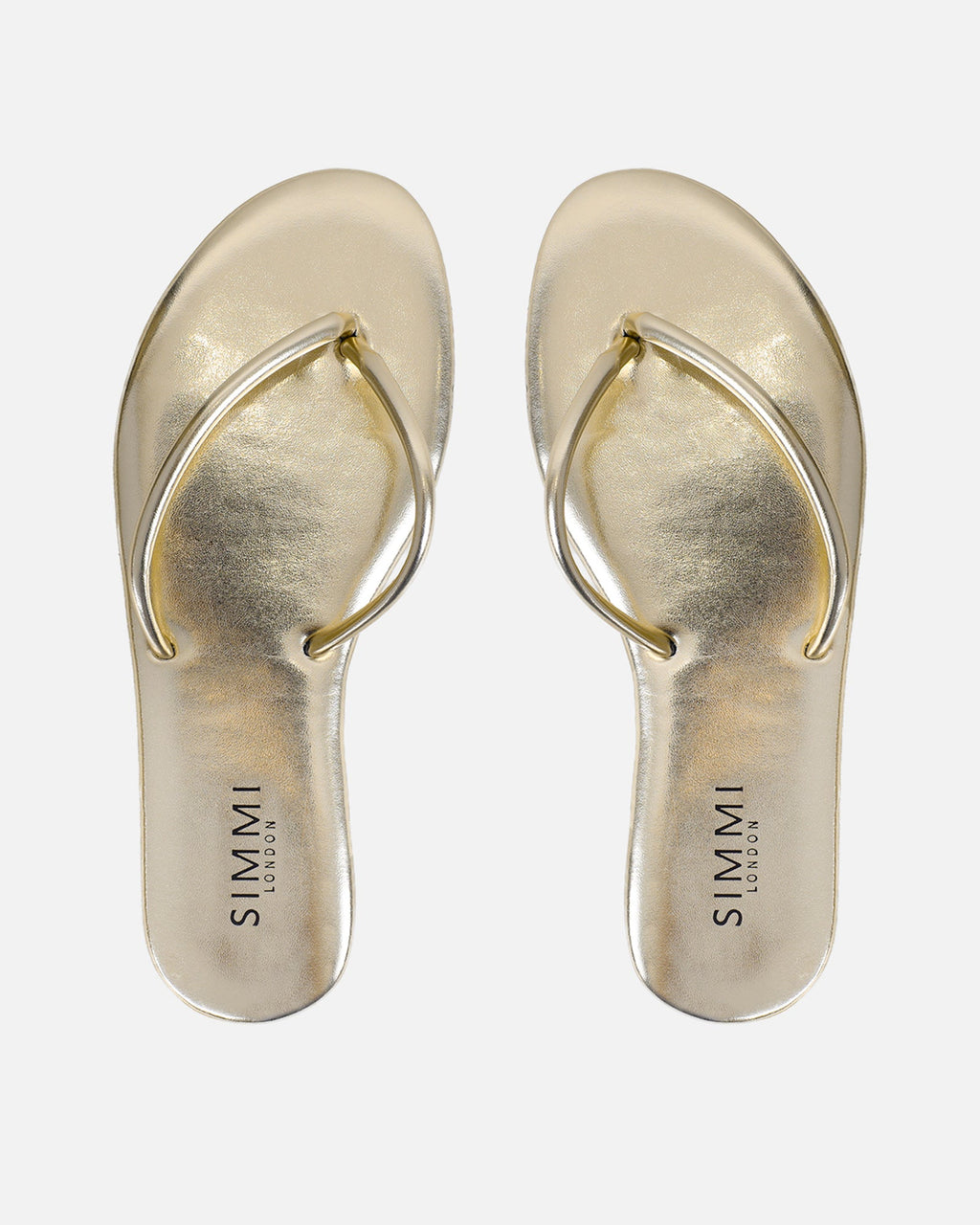 Elmas Gold Metallic Toe Post Sandals