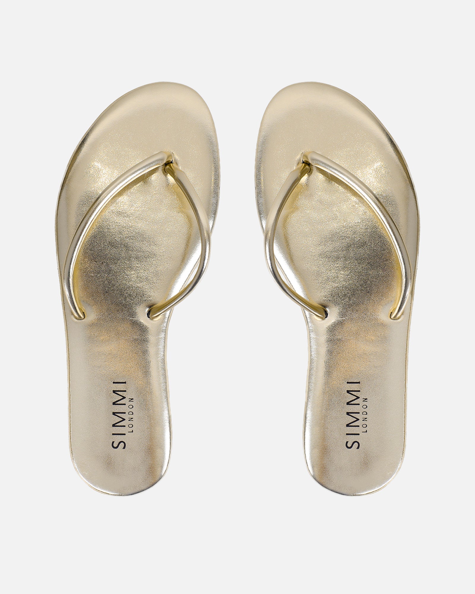 Elmas Gold Metallic Toe Post Sandals