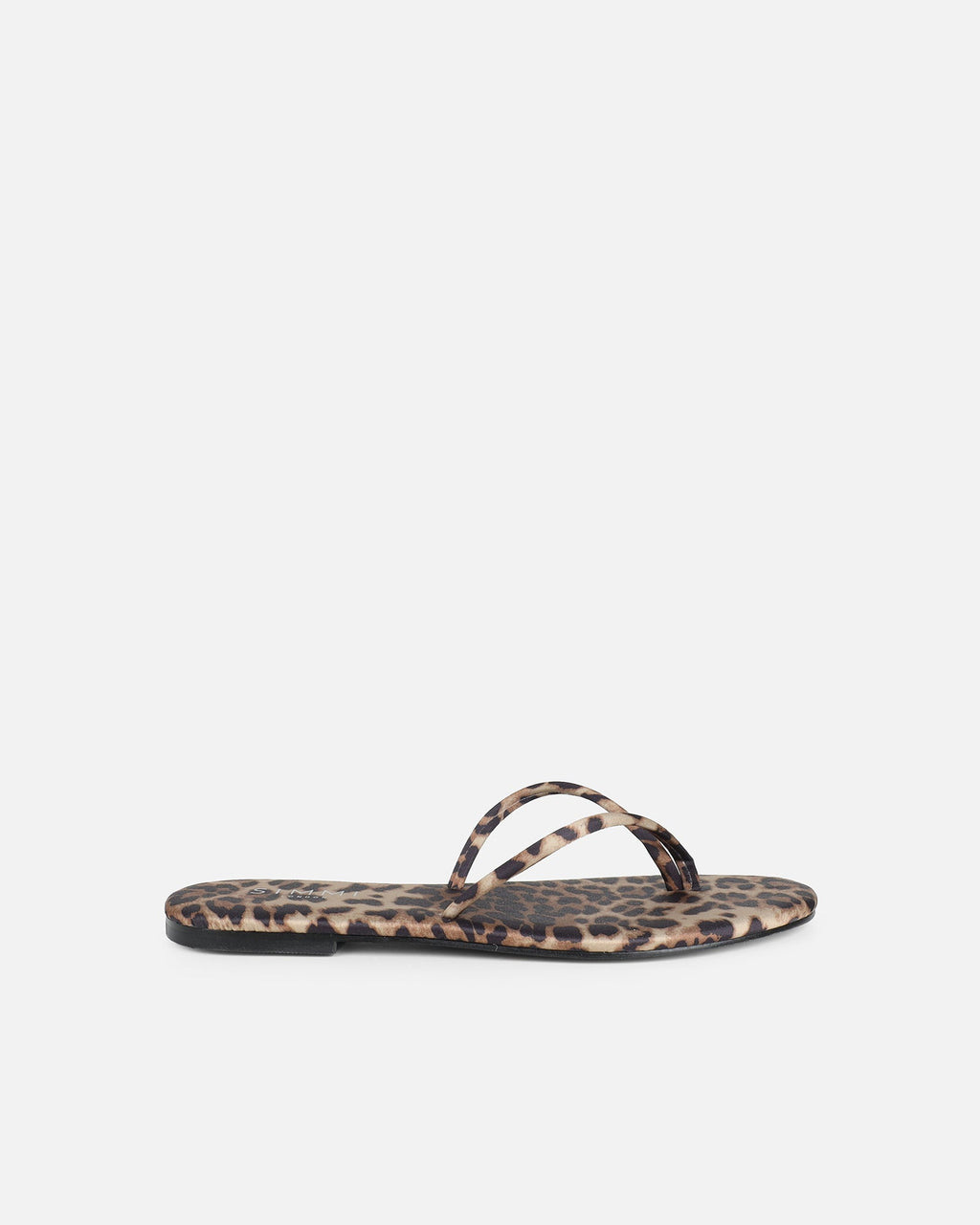 Elmas Leopard Satin Toe Post Sandals